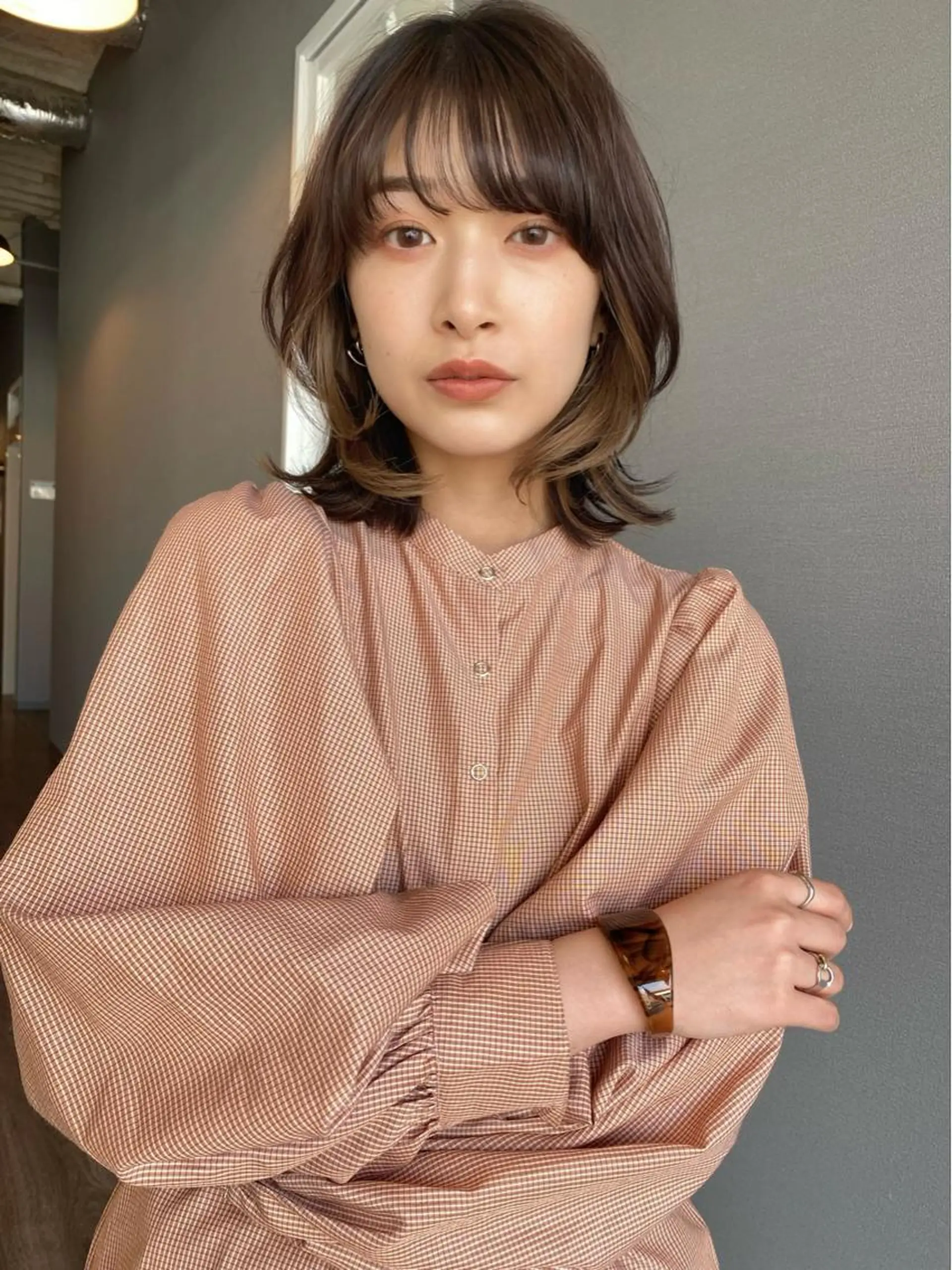 ミディアム カット ヘアカラー トリートメント 似合わせカラーパーマ 🌿kitin米川のヘアスタイル