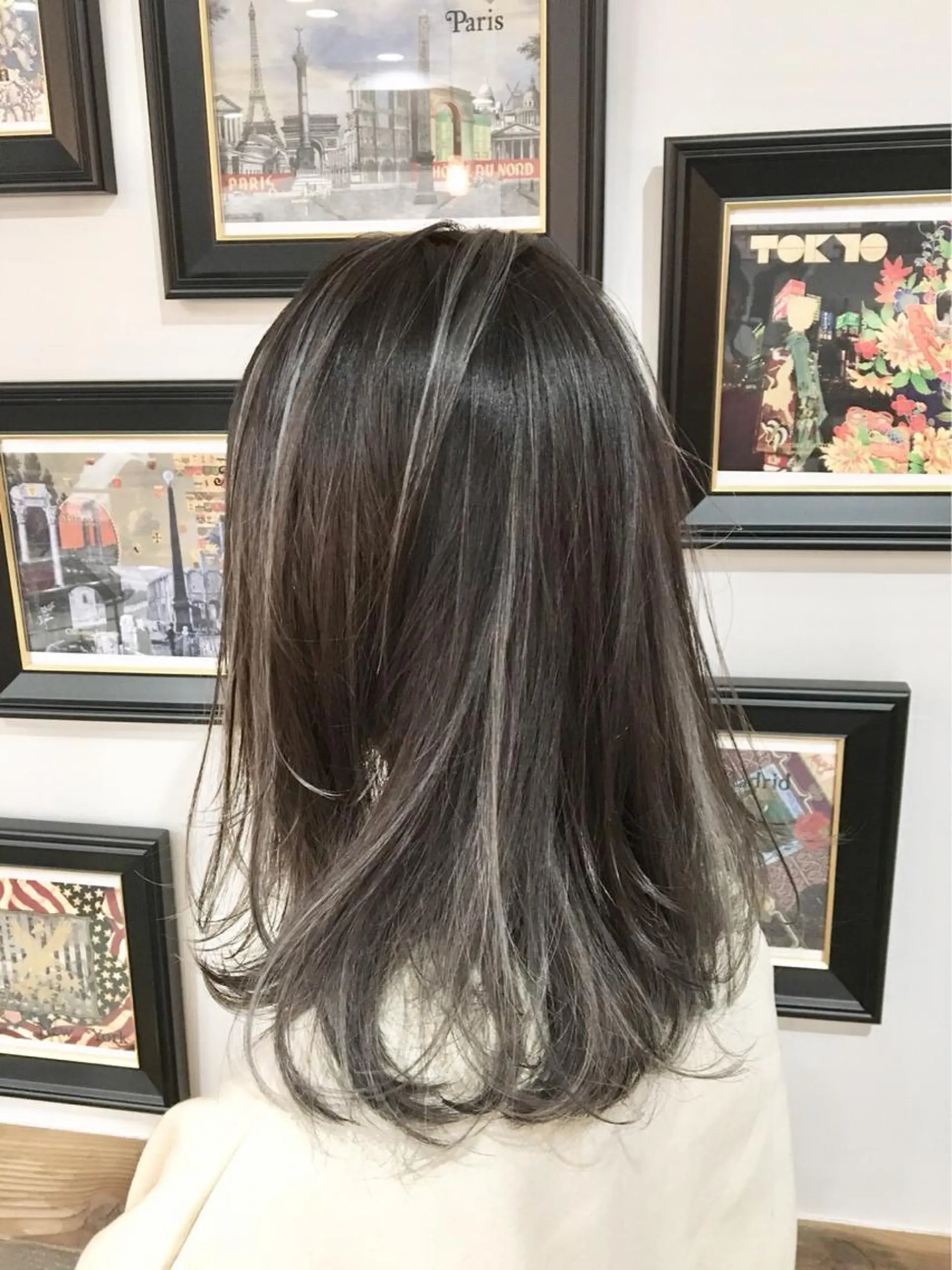 ロング ハイライト ヘアカラー トリートメント ヘアセット 吉田裕太/ハイライト ダブルカラーのヘアスタイル