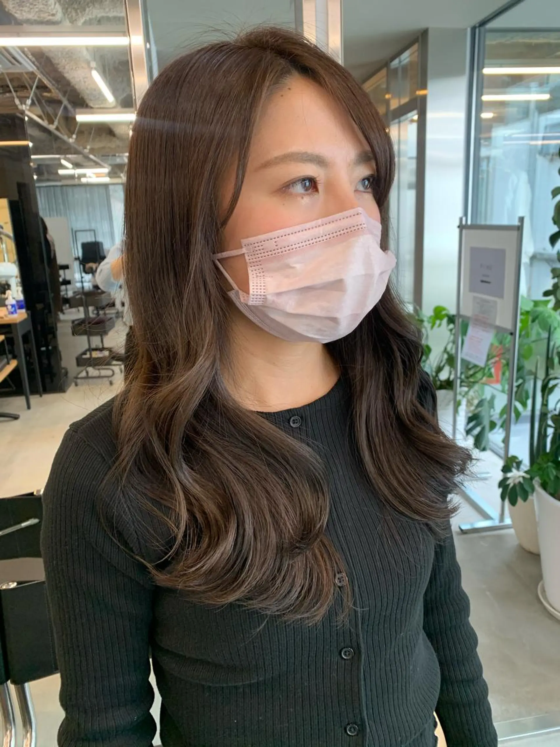 ミディアム カラー 透明感/オリーブ/ グレージュ/YUKAのヘアスタイル