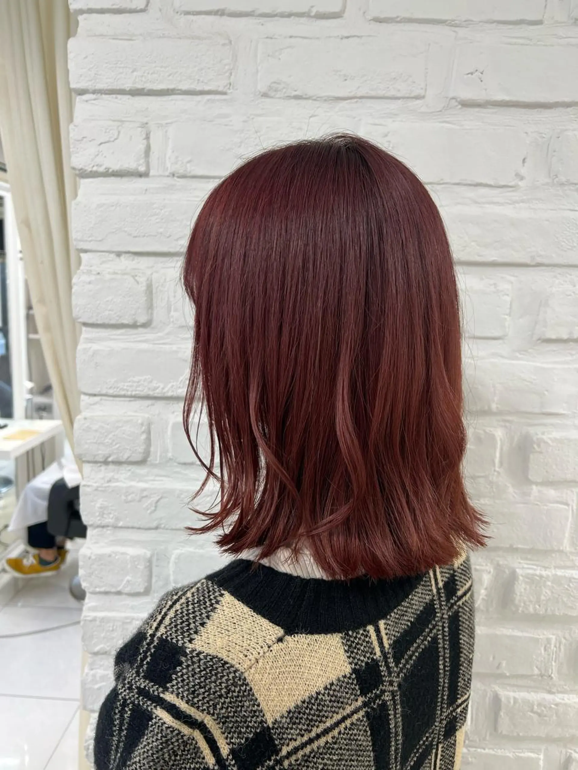 ミディアム カラー ブリーチ レッドカラー 【暖色カラー特化】 中山由梨のヘアスタイル