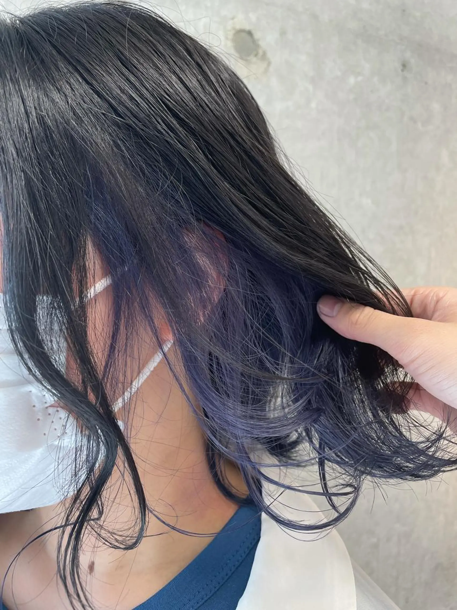 ミディアム カラー ブルーカラー ブルーバイオレット バイオレットカラー TAKIZAWA 武蔵小杉のヘアスタイル