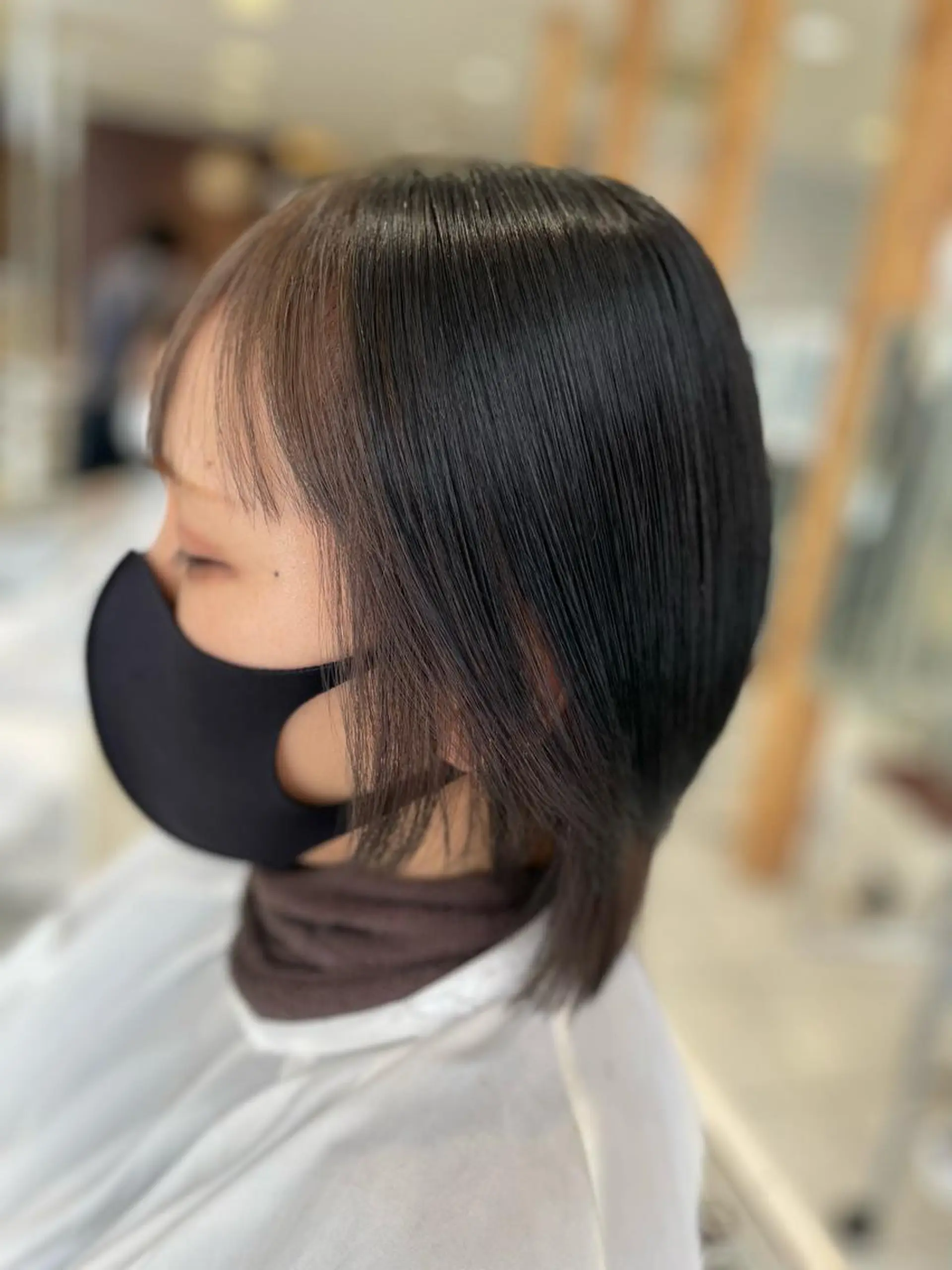 ショート カラー 黒髪 ブルーカラー ブルーブラック グレージュ AGU 三条店 林　雄のヘアスタイル