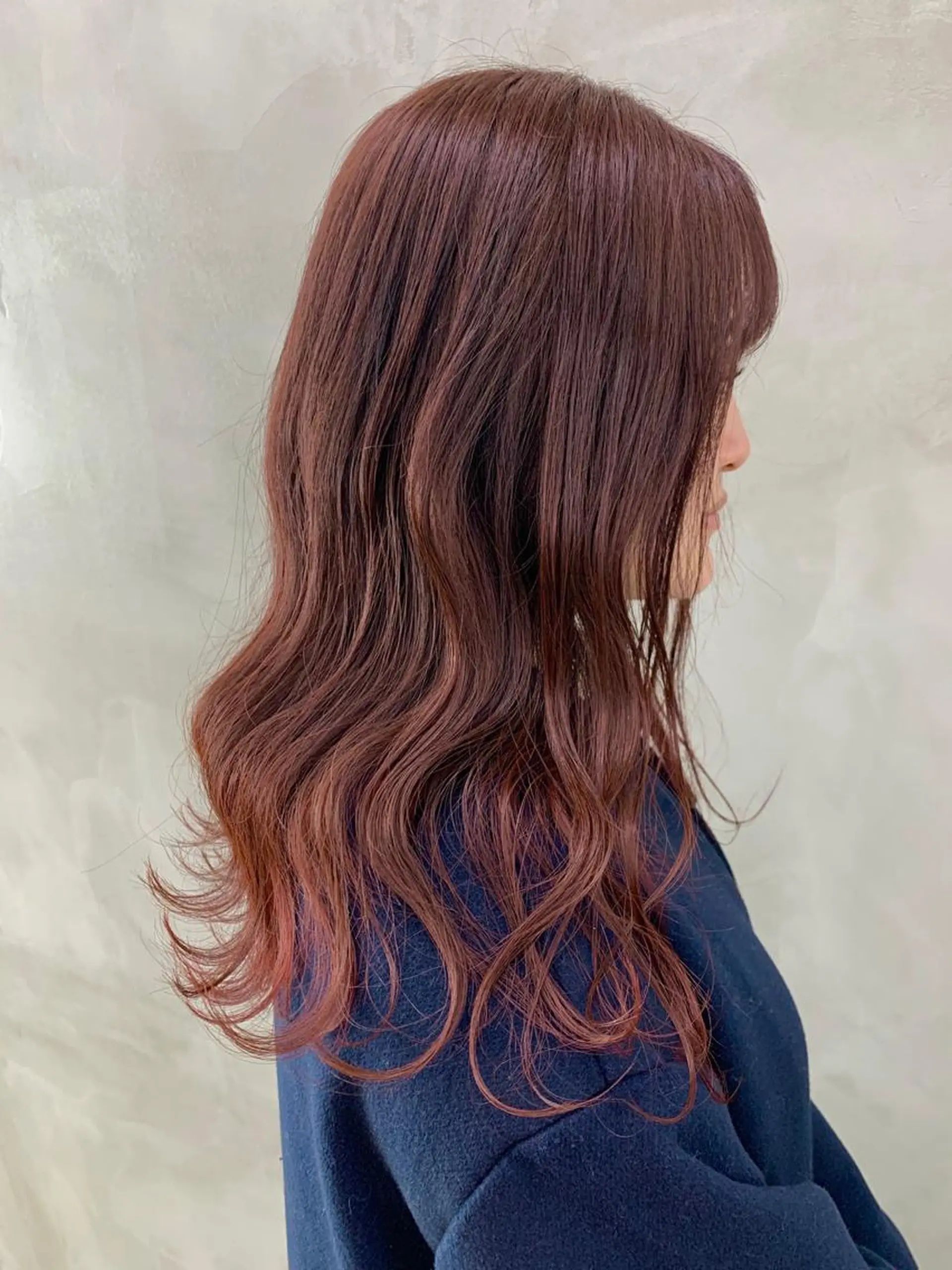 セミロング カラー ブリーチ ブリーチなしカラー ピンクカラー 🐝 hachi🐝のヘアスタイル