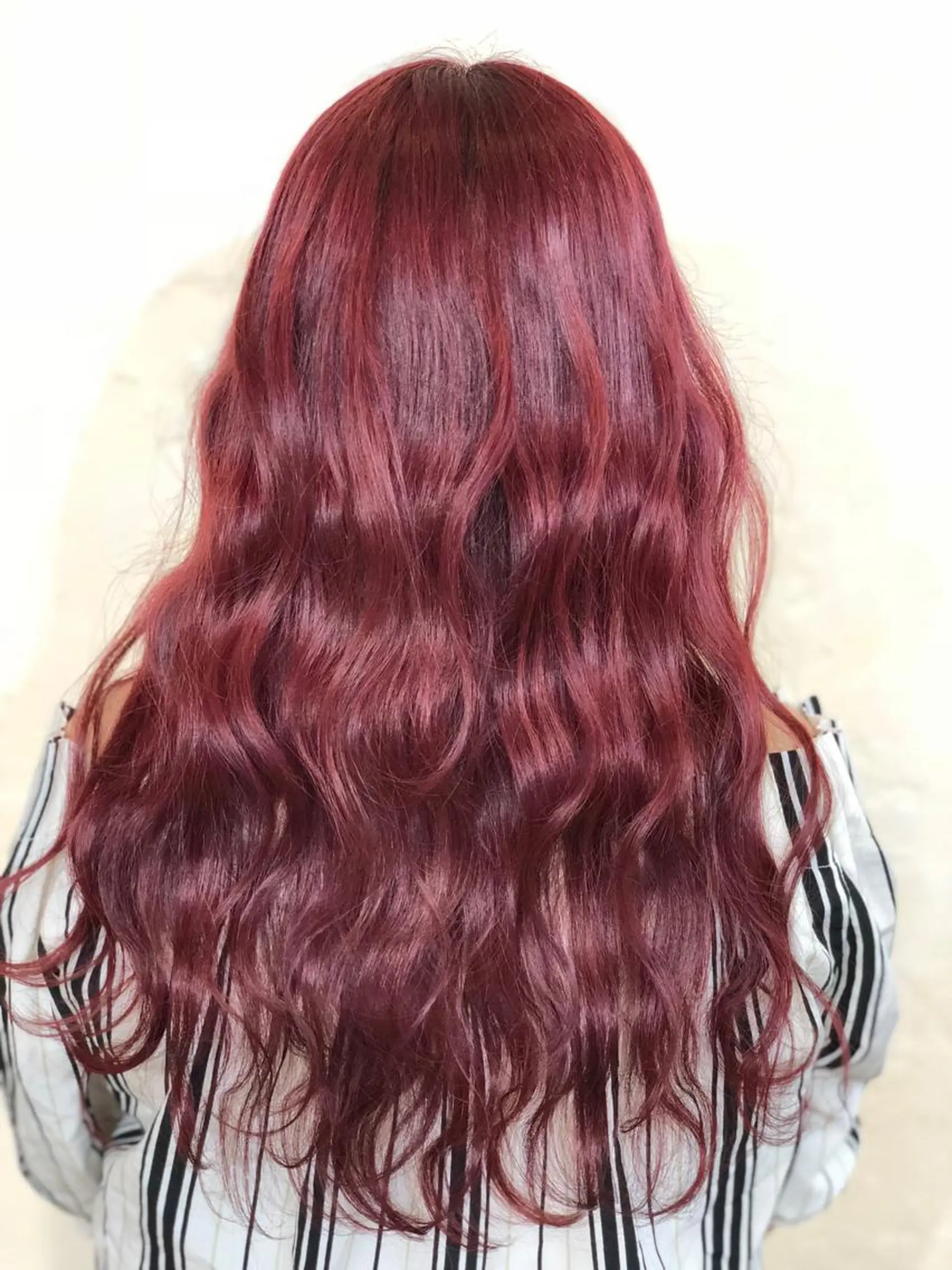 ロング カラー ダブルカラー レッドカラー 海外レイヤー/ 梅田美容室のヘアスタイル