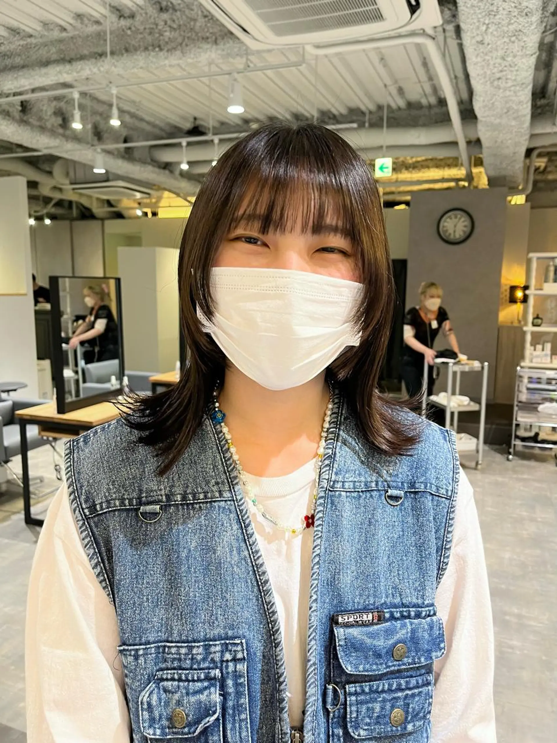 セミロング カラー ブラウンカラー 透明感カラー イルミナカラー ナチュラルブラウン 顔周りカット ショート/パーマ/ カラー/FUKOのヘアスタイル