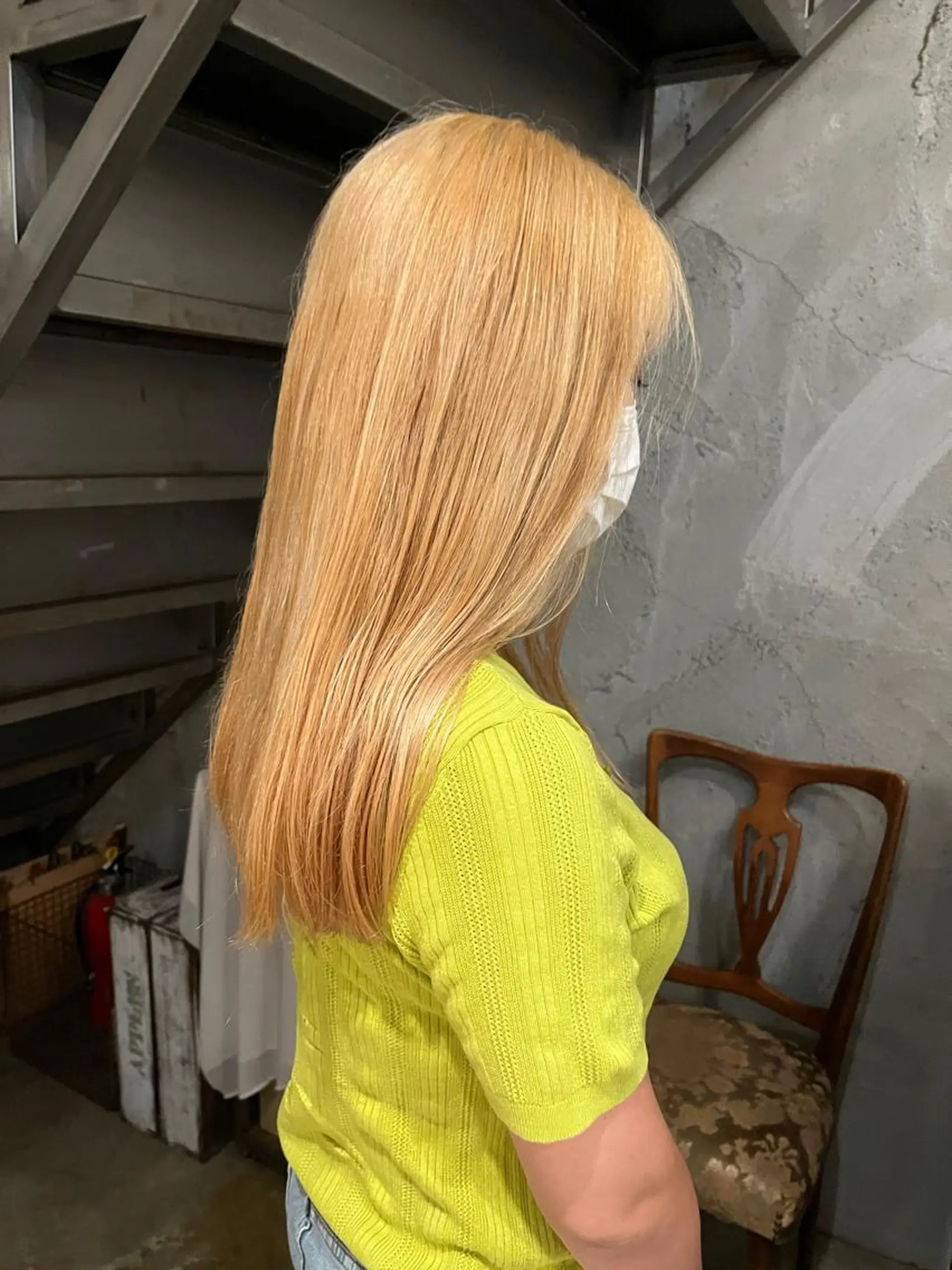 ロング ブリーチなしWカラー /赤み消し/トモキのヘアスタイル