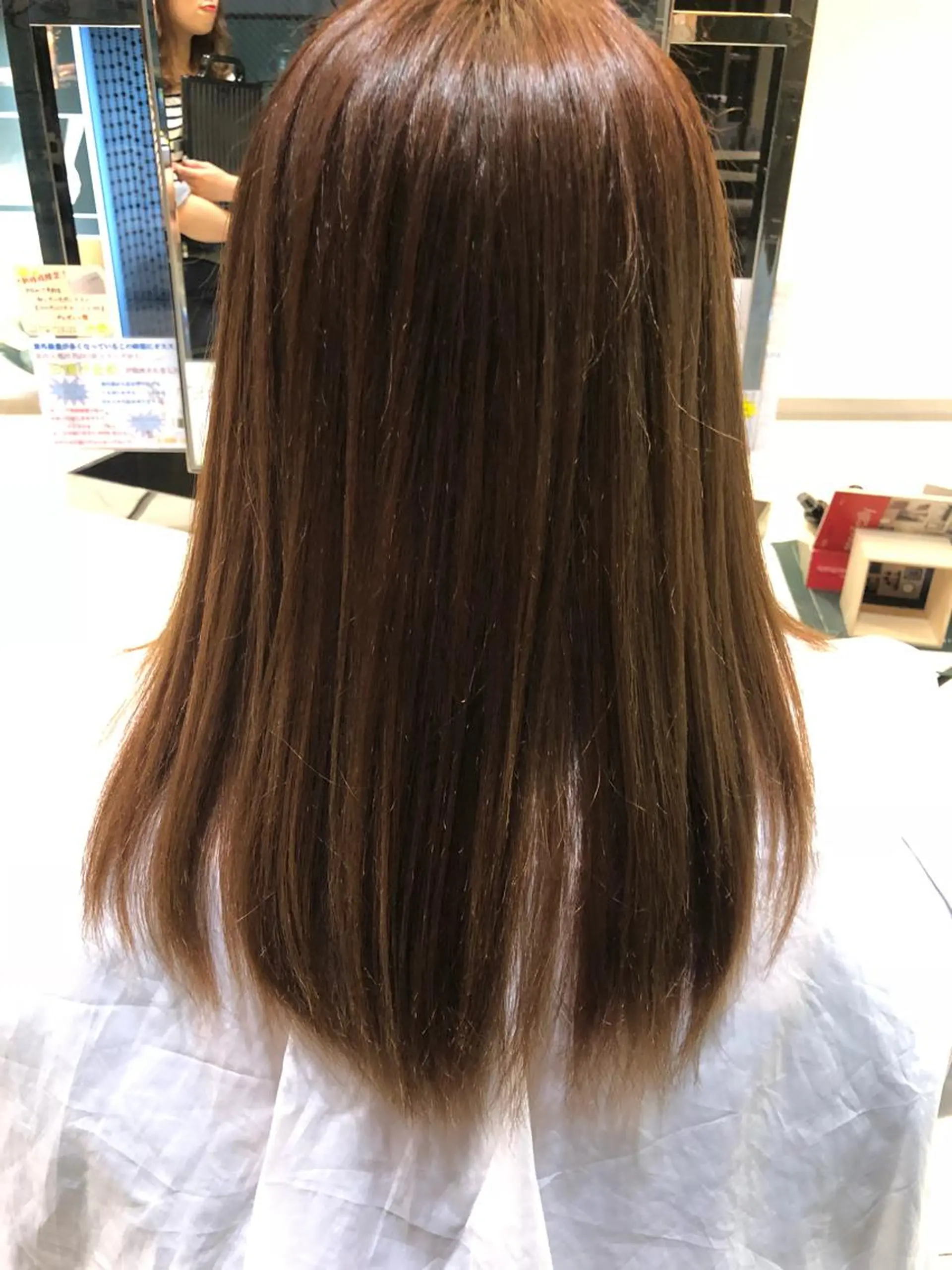 セミロング パーマ 縮毛矯正 辻本 夏子のヘアスタイル