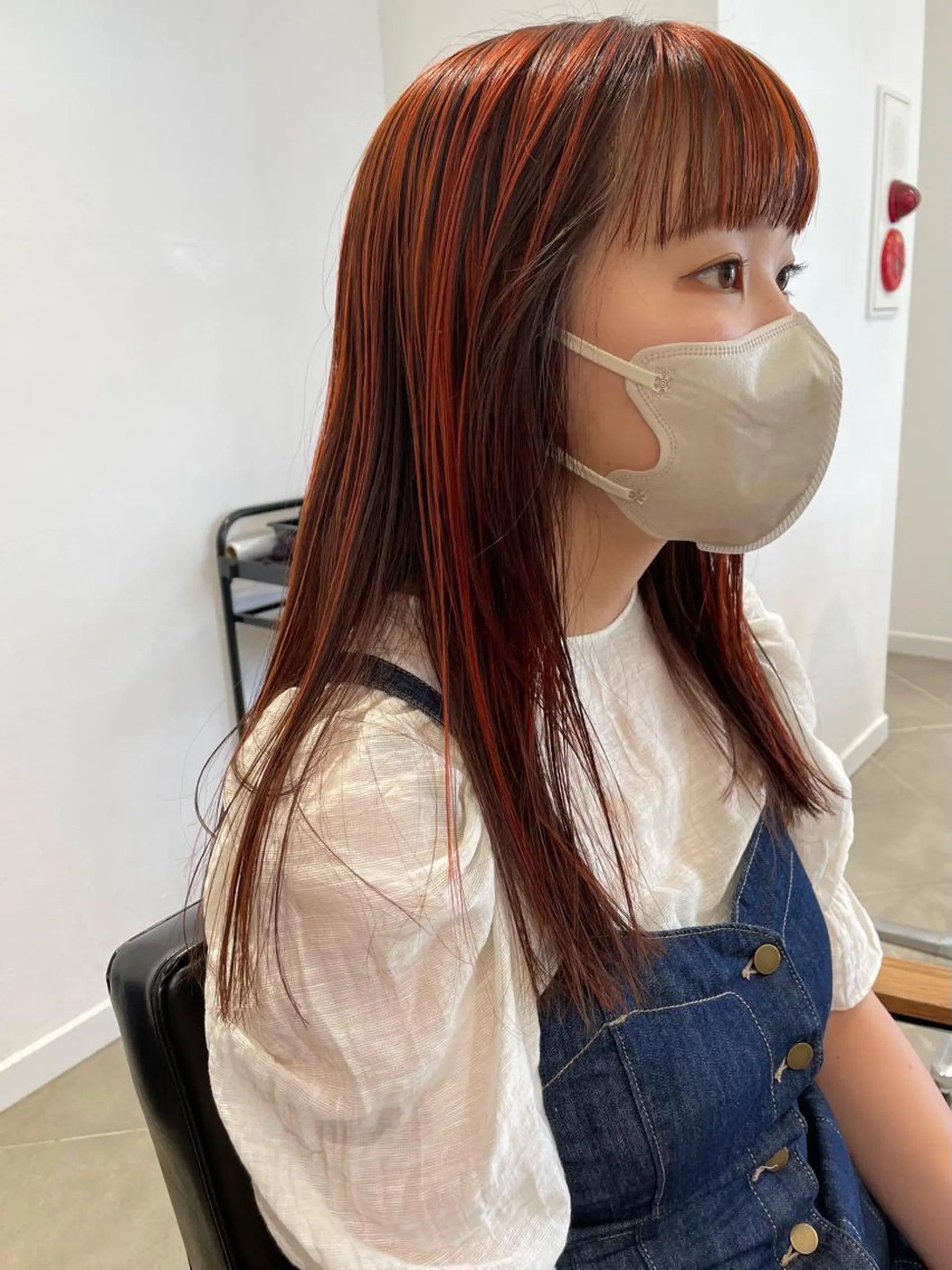 セミロング カラー オレンジ カット ヘアカラー トリートメント 村上雅人 ナチュラルモードのヘアスタイル