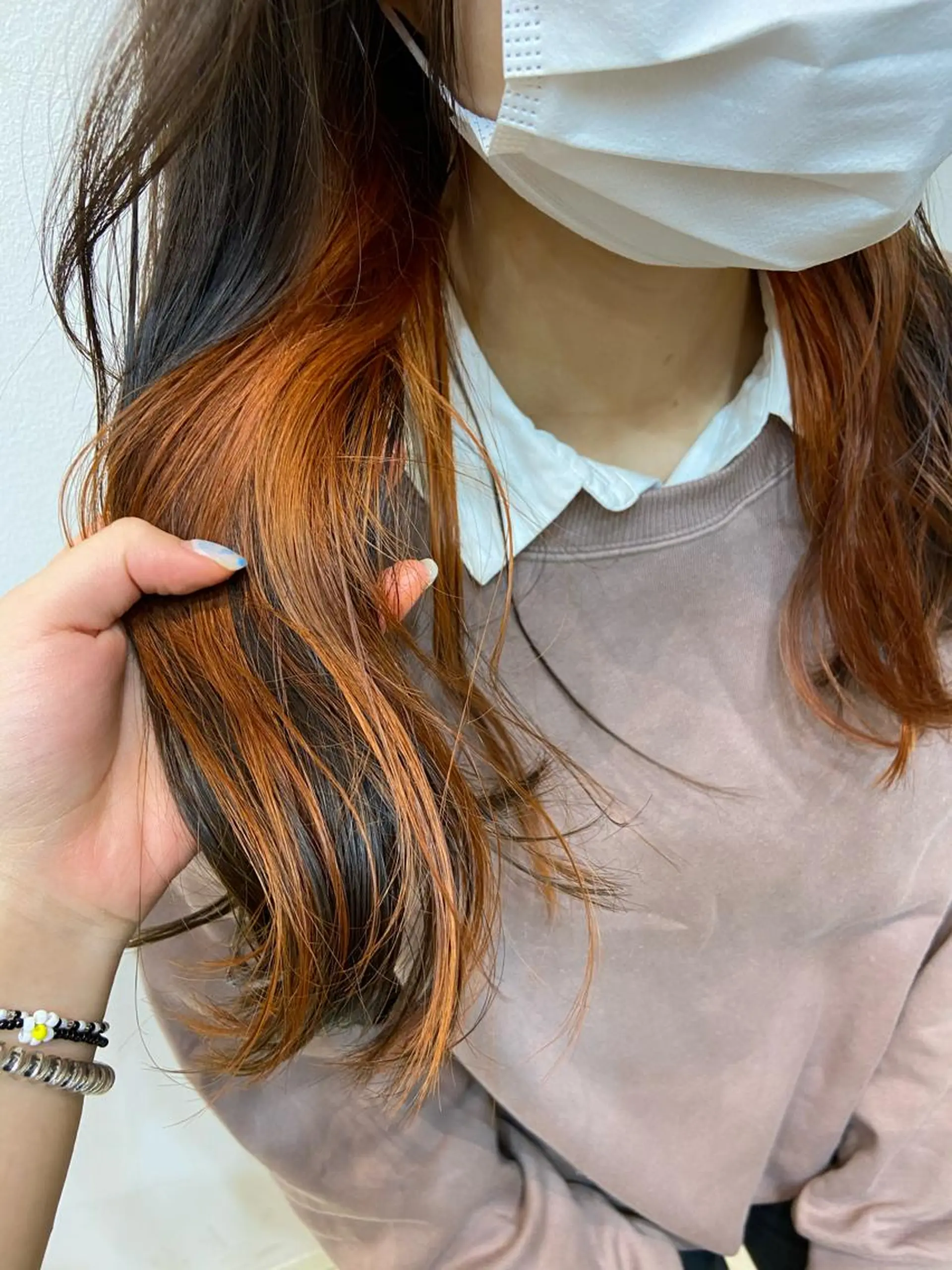 セミロング ヘアカラー プルエクステ/インナ ーカラー🦊はるなのヘアスタイル