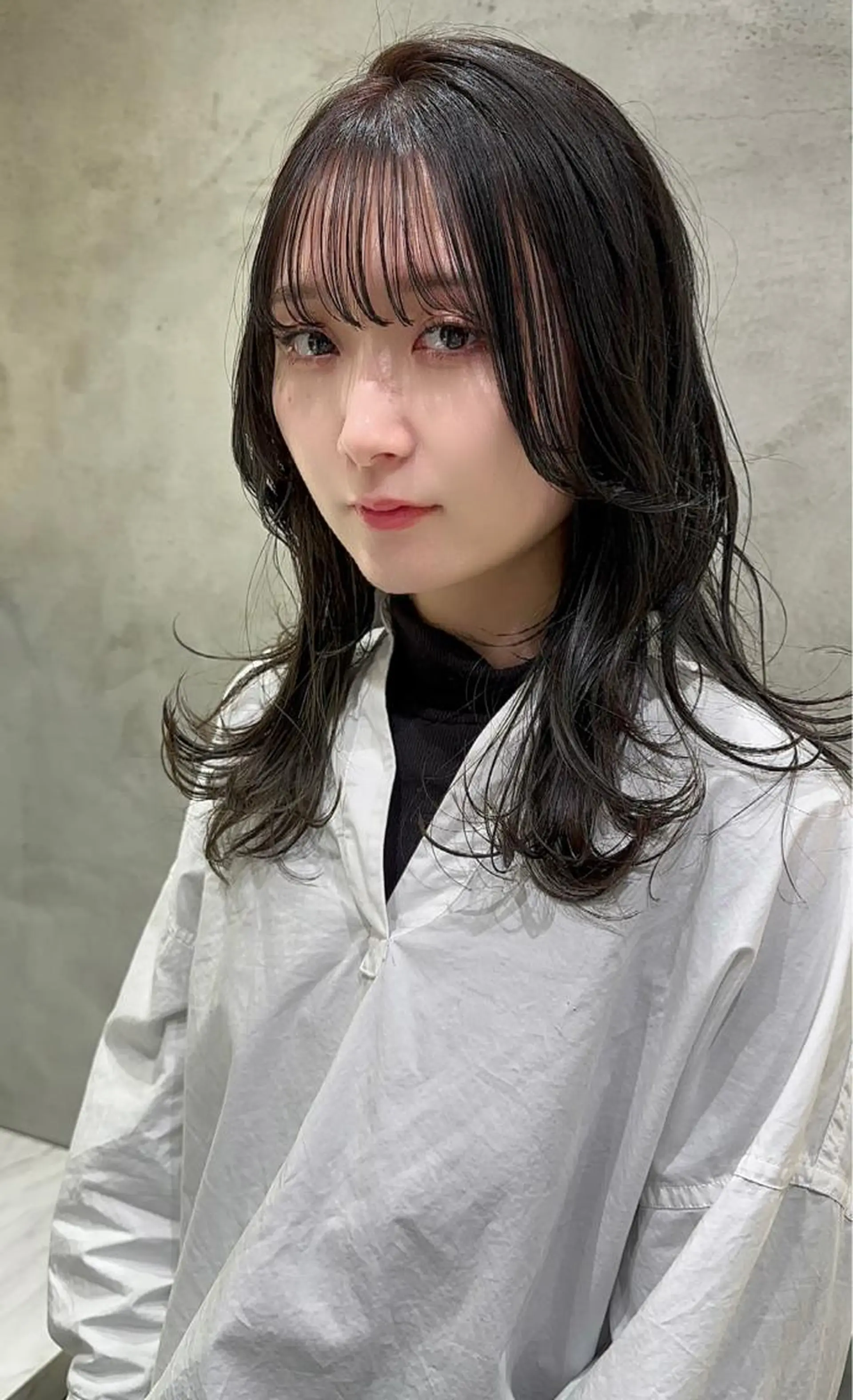 ミディアム 韓国風ヘア レイヤーカット カット ヘアカラー ✨コテ巻き風パーマ ✨川合佑哉のヘアスタイル