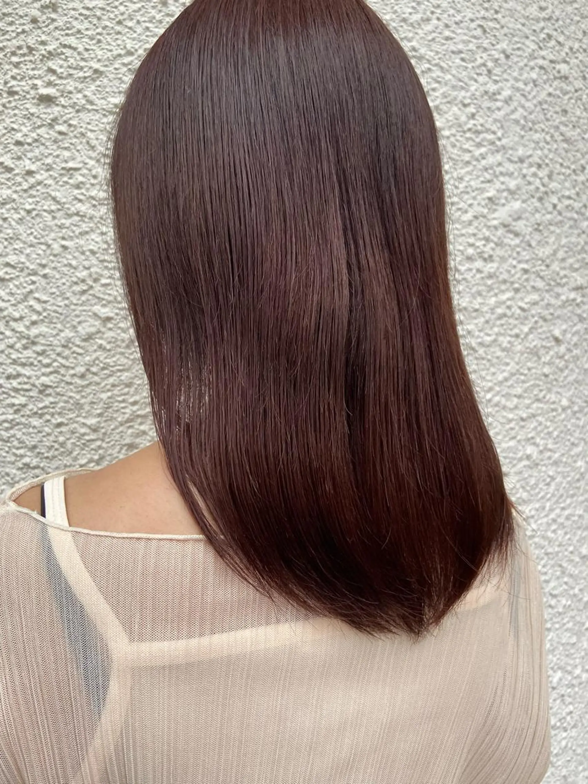 セミロング カラー ブラウンカラー ラベンダーカラー ラベンダーブラウン 髪質改善・縮毛・ 艶髪カラー　Maruのヘアスタイル