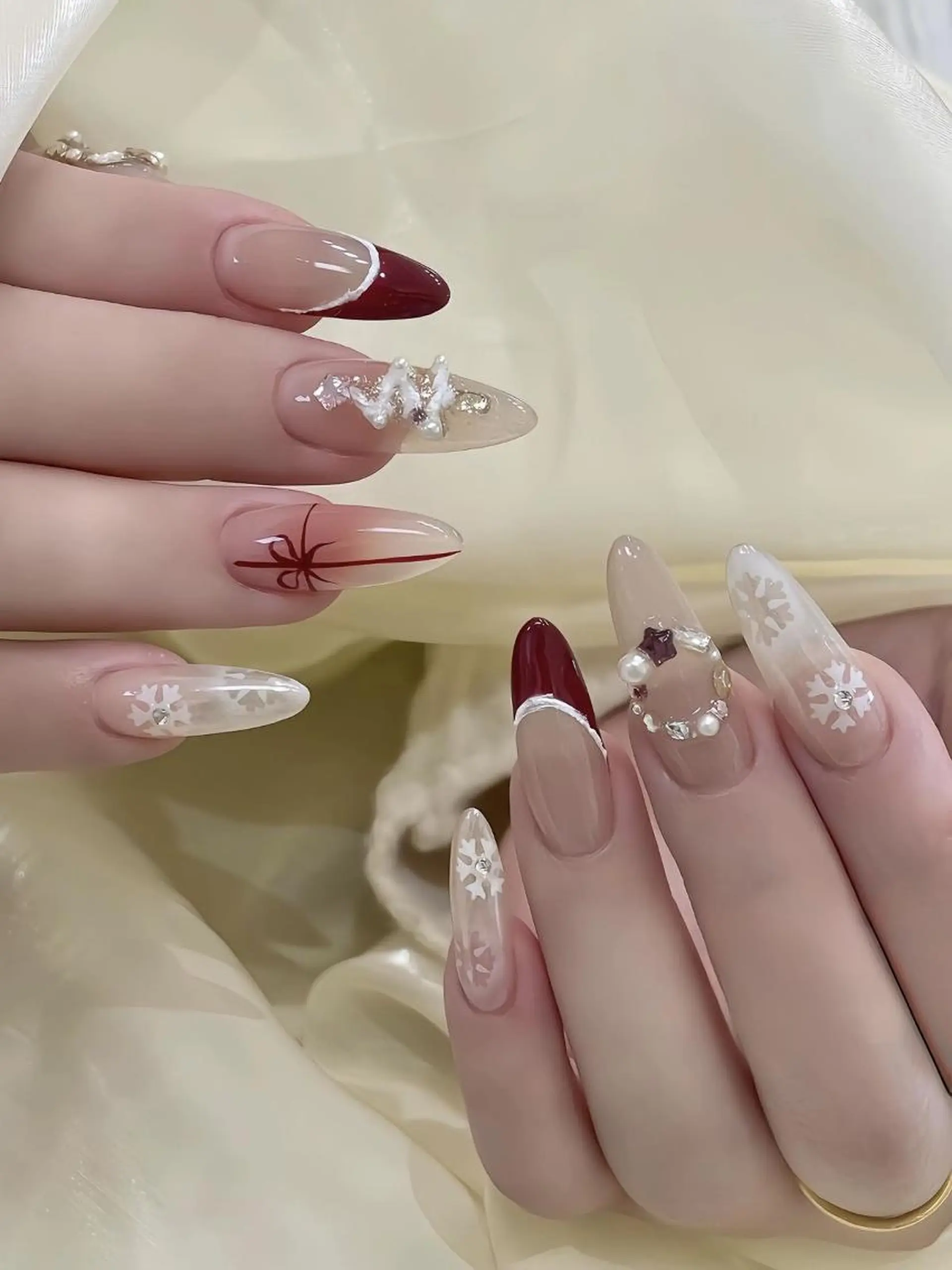 ネイル 長さ出し フレンチネイル グラデーション 卒業式 マグネットネイル Sora nail 長さ出し専門店のネイルデザイン