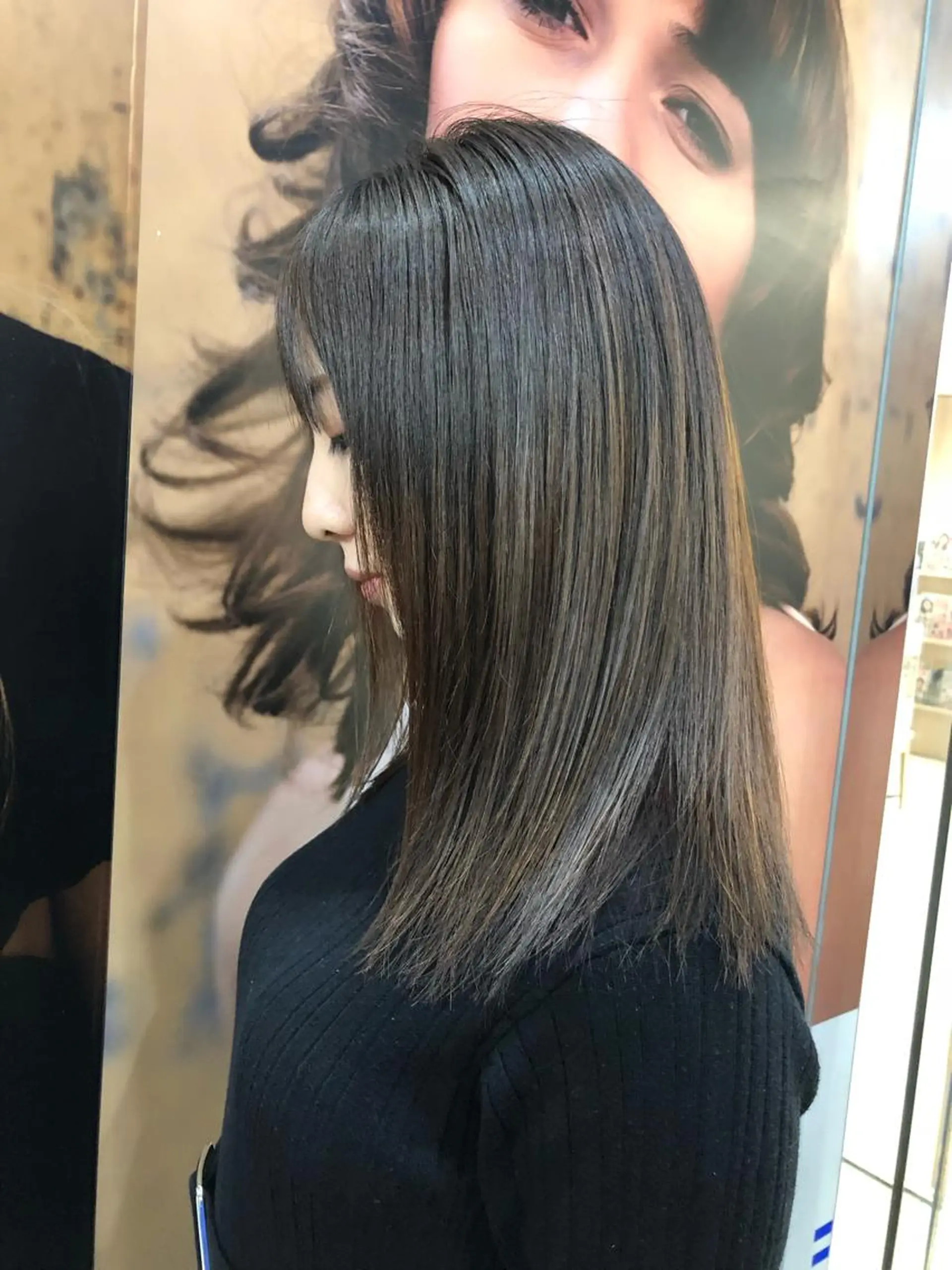 ロング パーマ 髪質改善 縮毛矯正 丸みショートボブ/ タッセルボブ 吉野のヘアスタイル