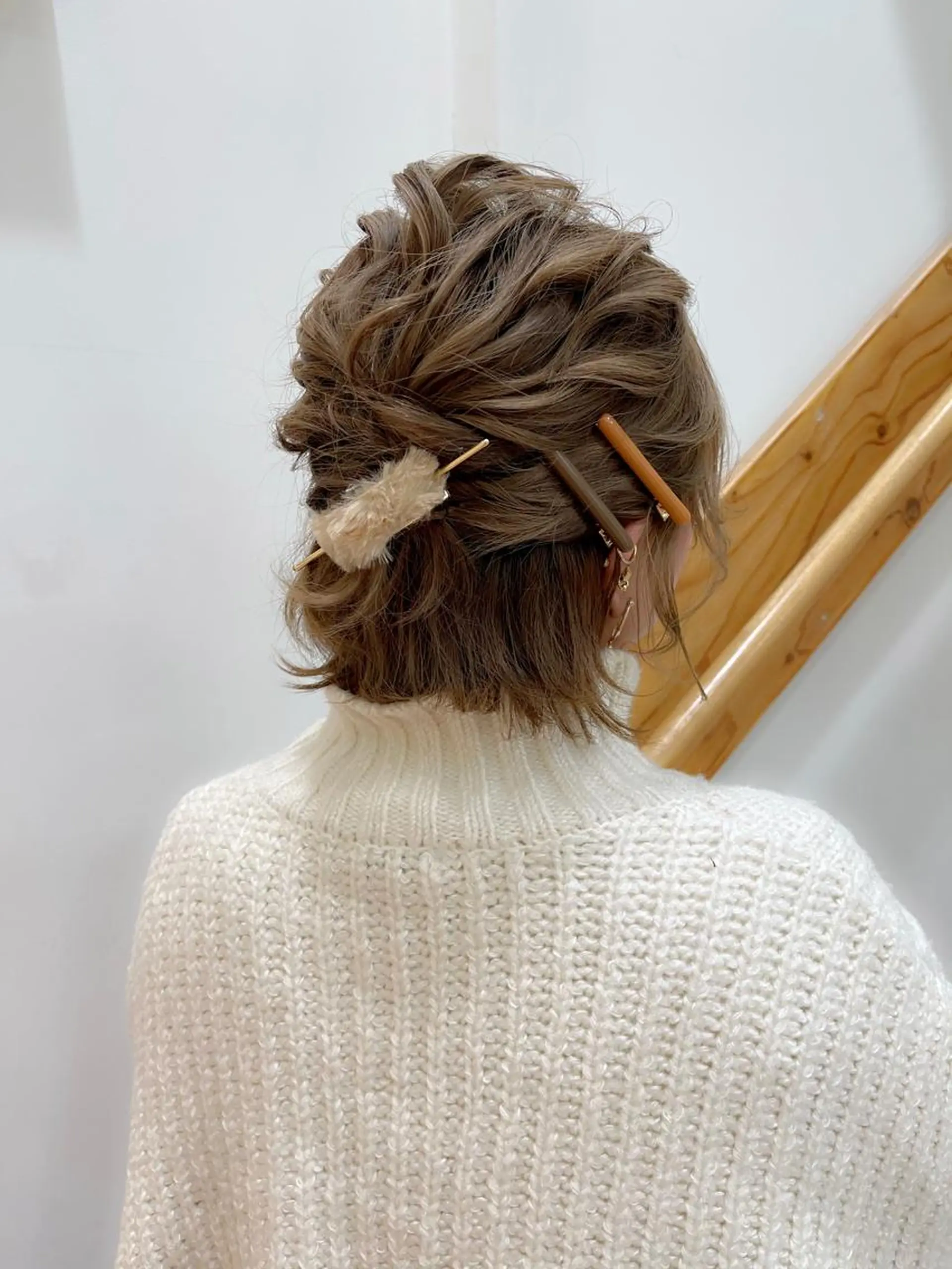 ショート ヘアアレンジ ハーフアップ ショートヘア ヘアセット ヘアアレンジ にいた　かづしげのヘアスタイル