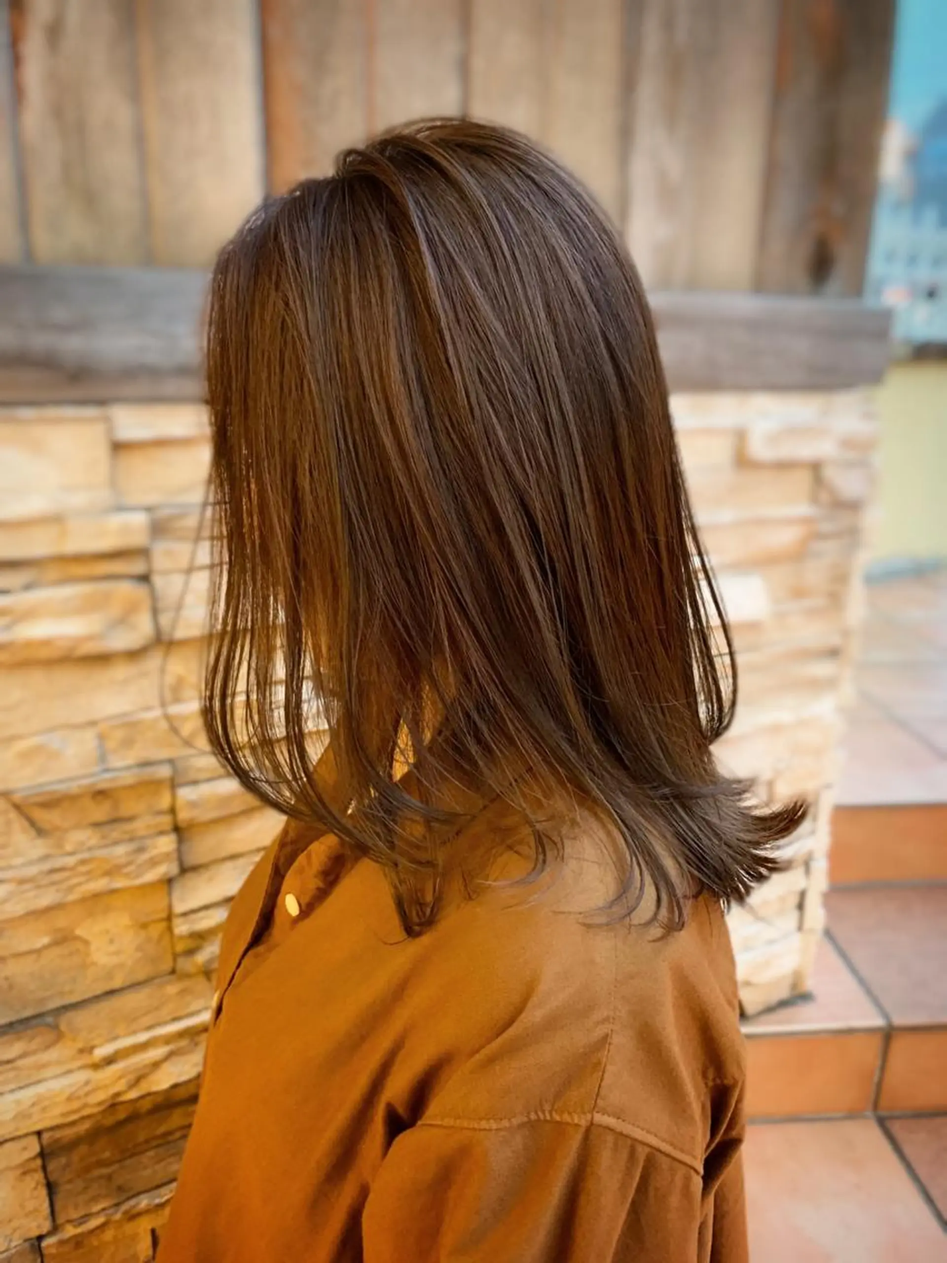 ミディアム ハイライト 松村 総のヘアスタイル