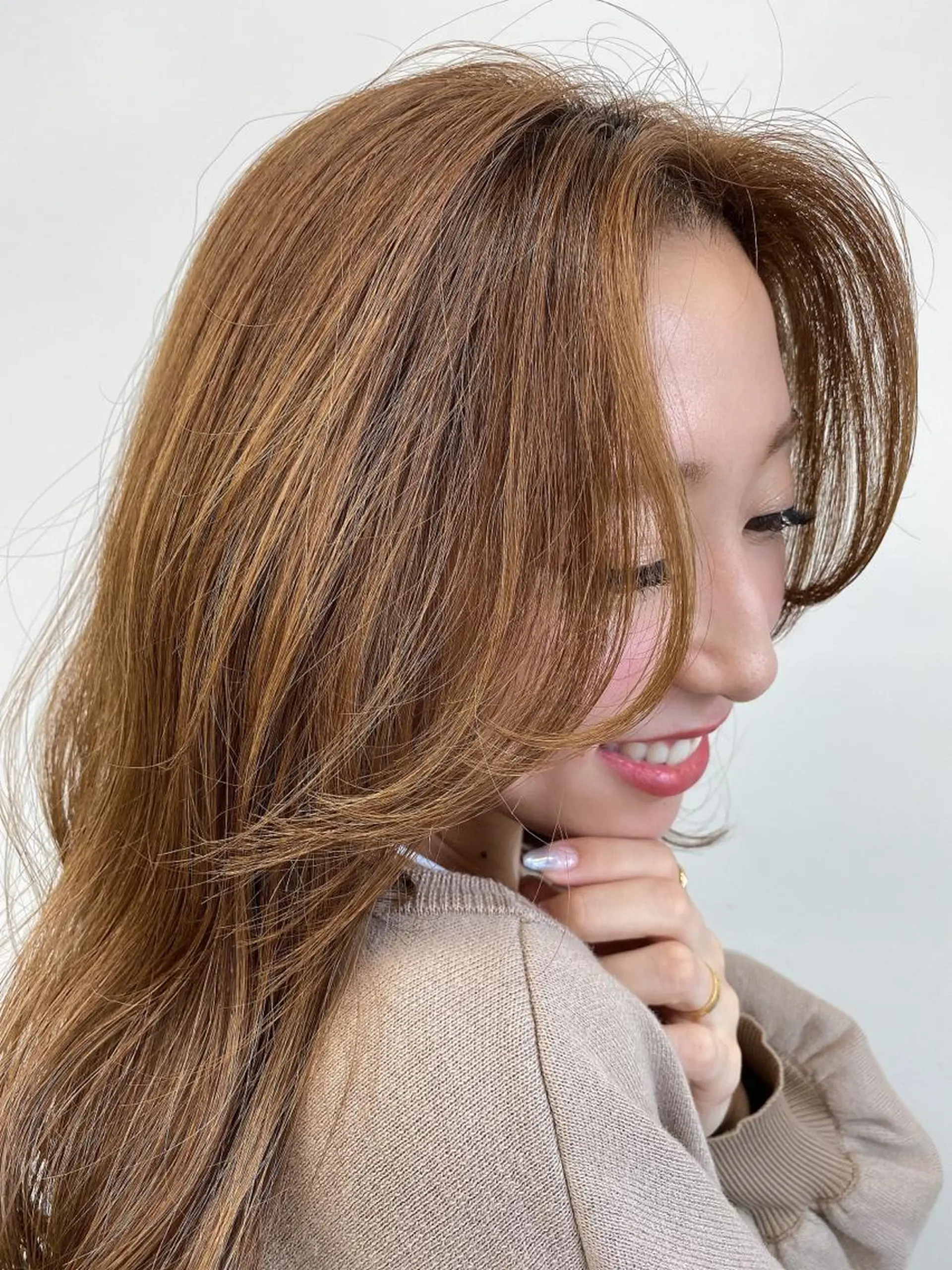 ロング カラー カット ヘアカラー トリートメント ✨大人韓国レイヤー ✨吉原 潤✨のヘアスタイル