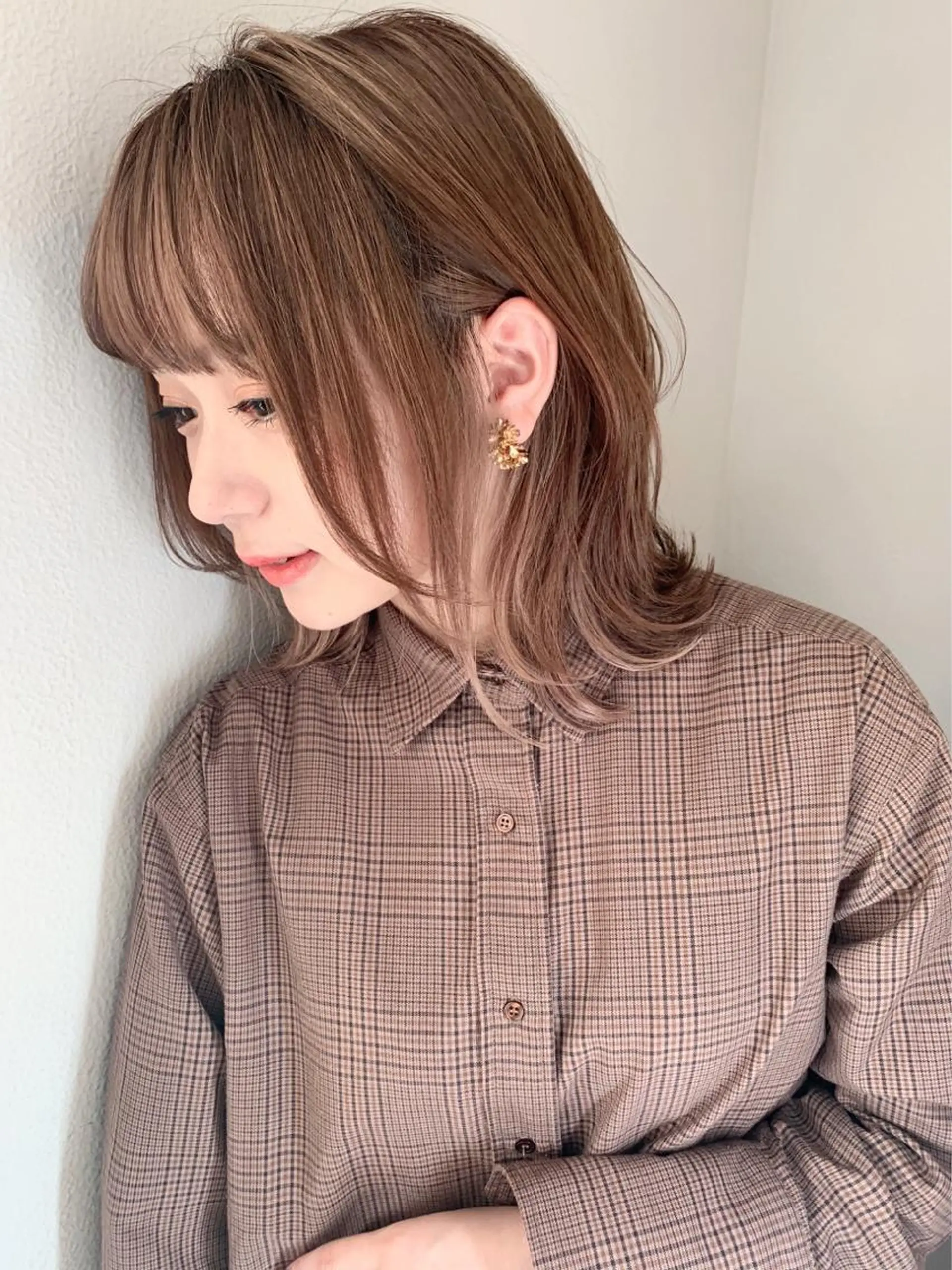 ミディアム カラー ベージュカラー インナーカラー ラテベージュ 髪質改善☆ 縮毛矯正miyuのヘアスタイル