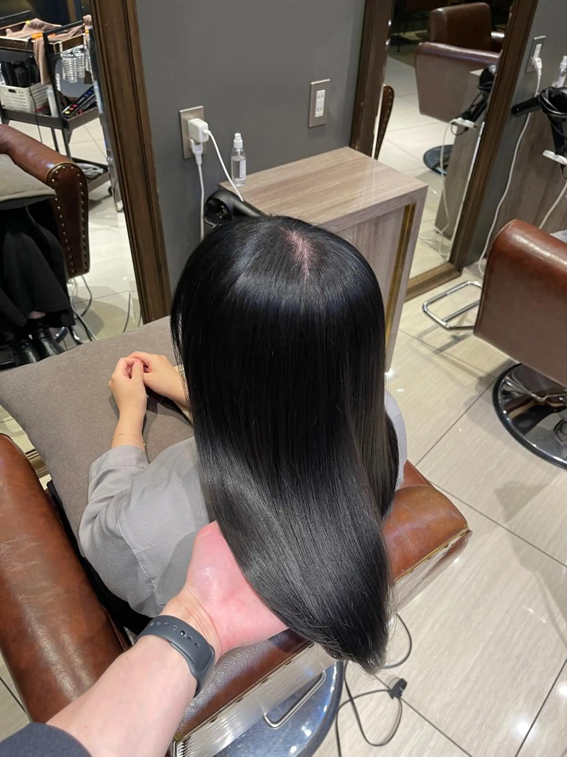 セミロング ピンクブラウン くびれヘア 髪質改善 韓国風ヘア 縮毛矯正 六本木縮毛矯正/髪質 改善/LOANA鈴木のヘアスタイル