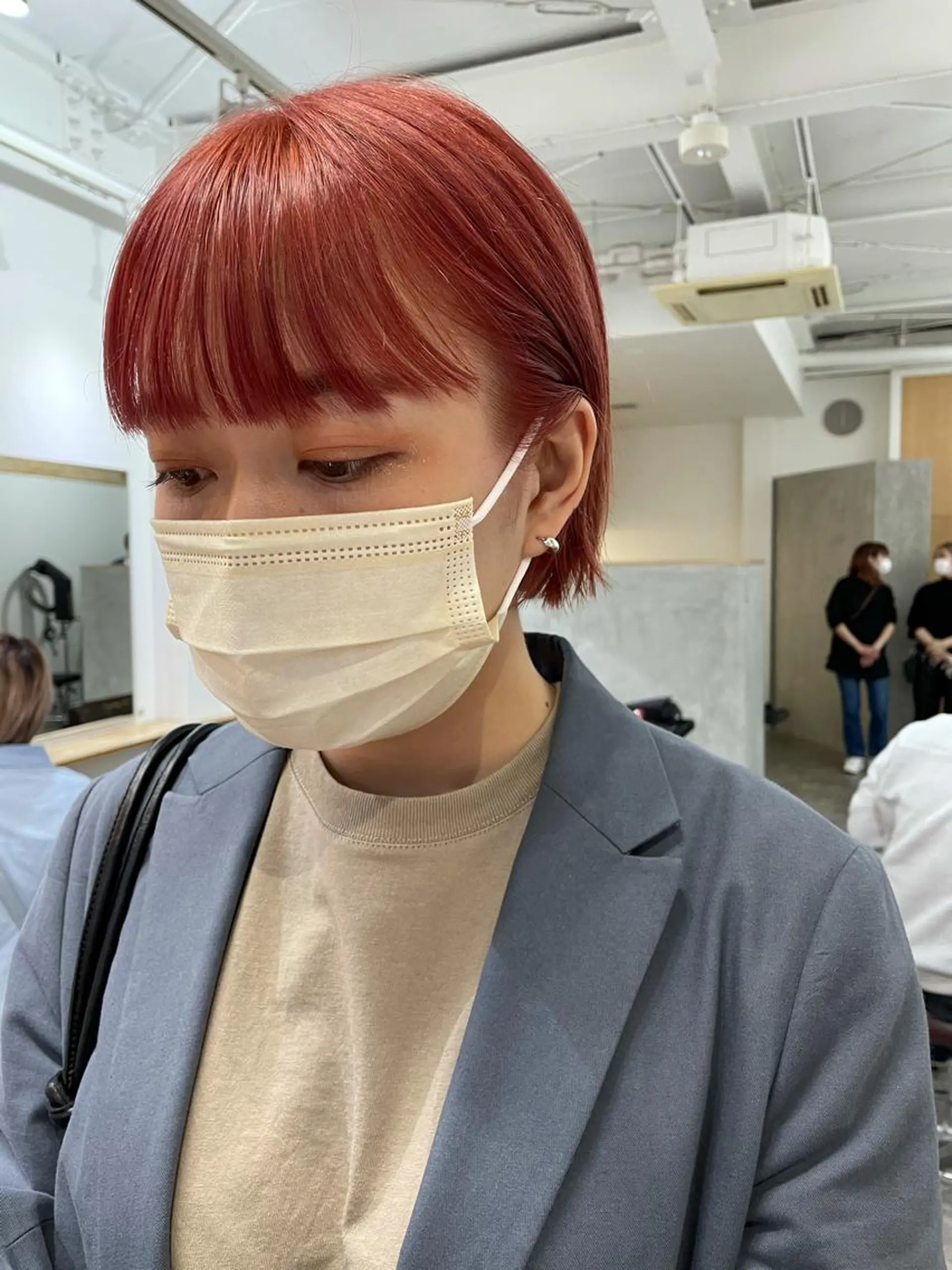 ショート カラー パーマ メンズ キッズ ネイル マツエク・マツパ ピンクカラー カラーマツエク ピンク カット ヘアカラー トリートメント パーマ/透明感カラー /ボブ/吉田一生のヘアスタイル