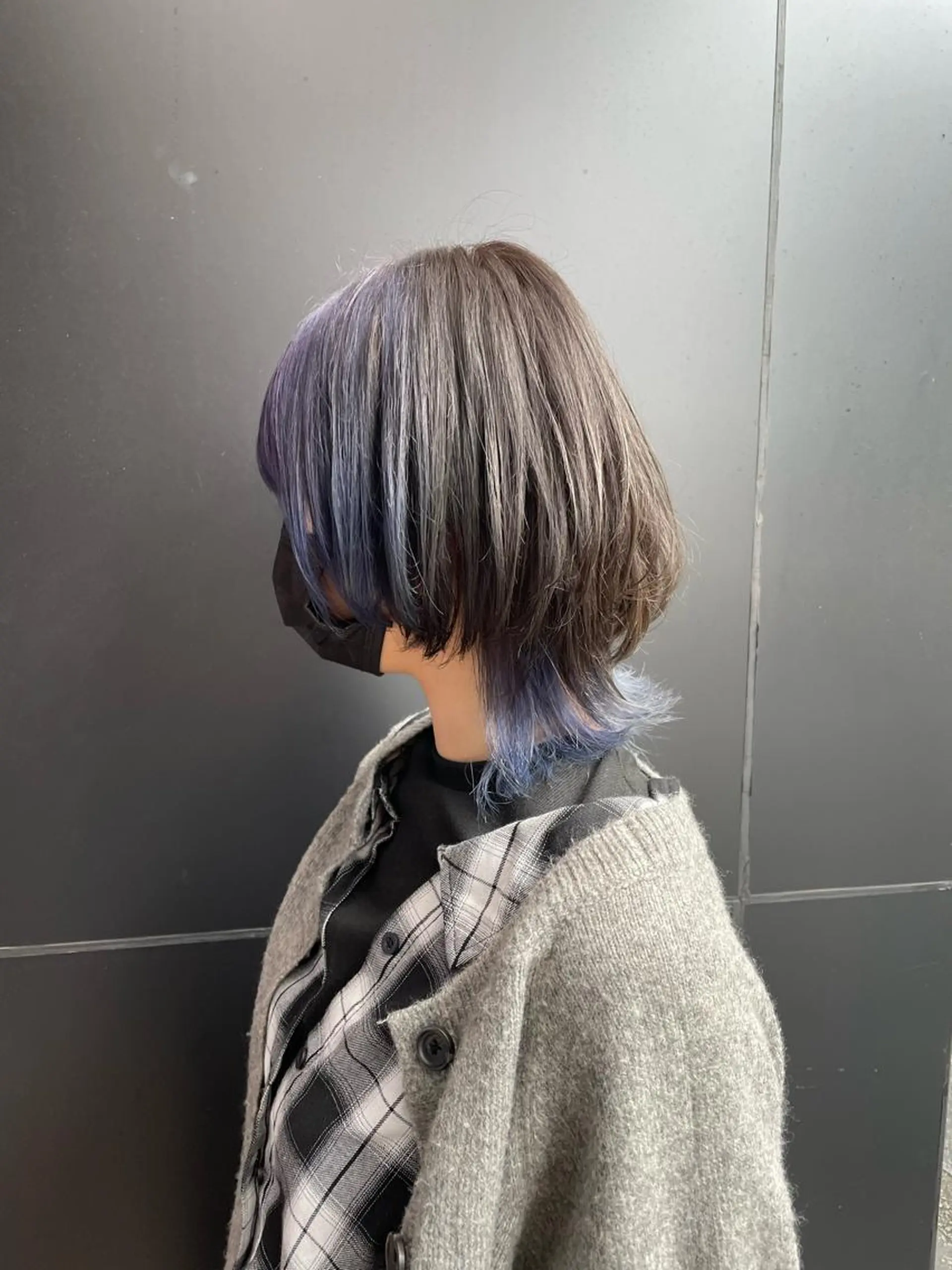 ミディアム カラー ボブ ウルフカット 【柏メンズパーマ職人 】店長 KAZUMAのヘアスタイル