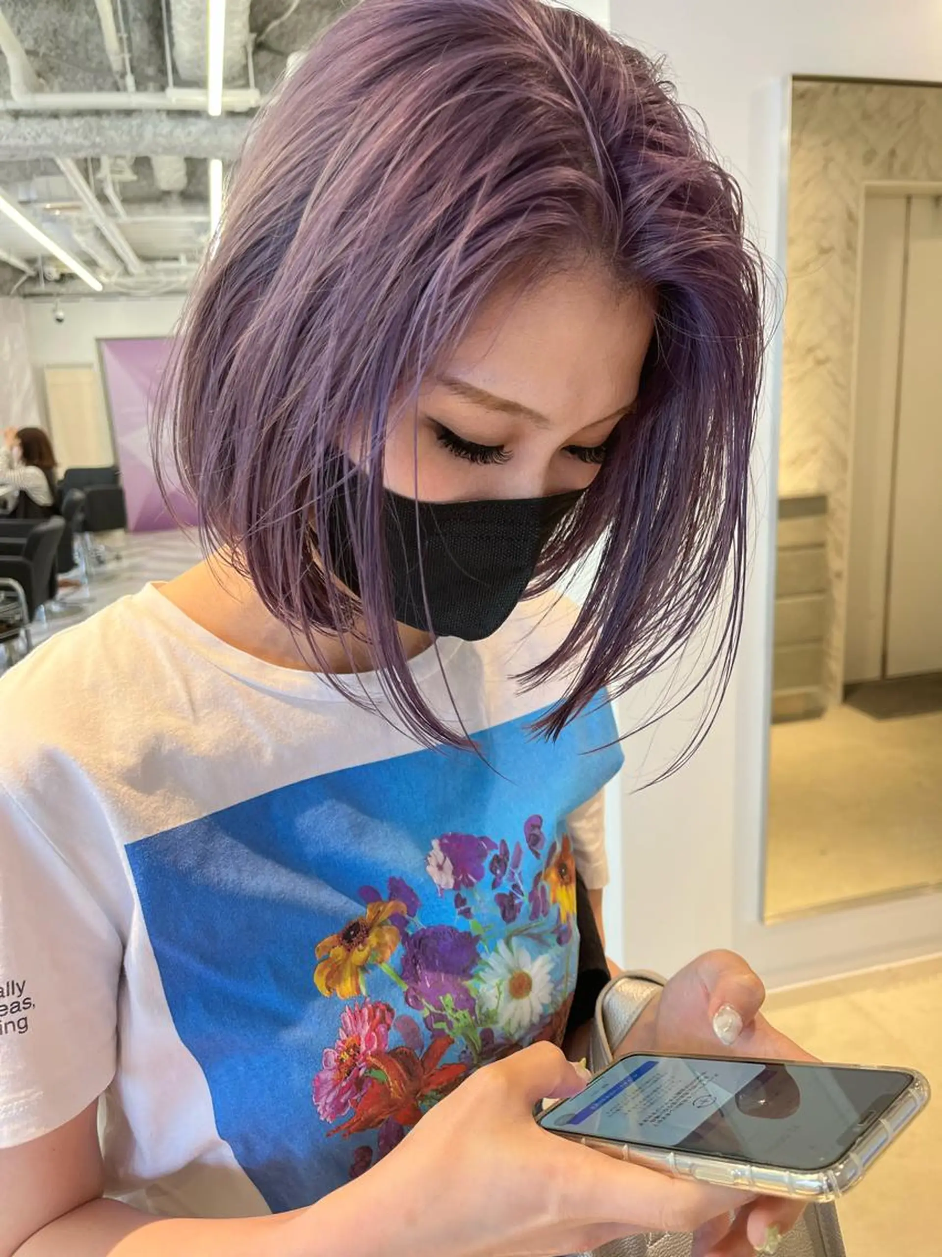 ミディアム カラー ラベンダーカラー ヘアカラー トリートメント 【代表】 辻龍樹のヘアスタイル