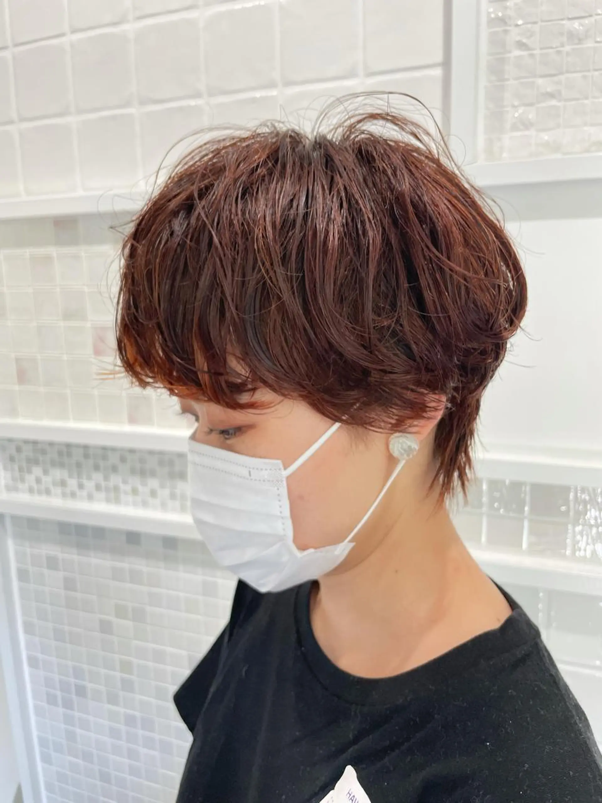 ショート パーマ 大石 陽菜のヘアスタイル