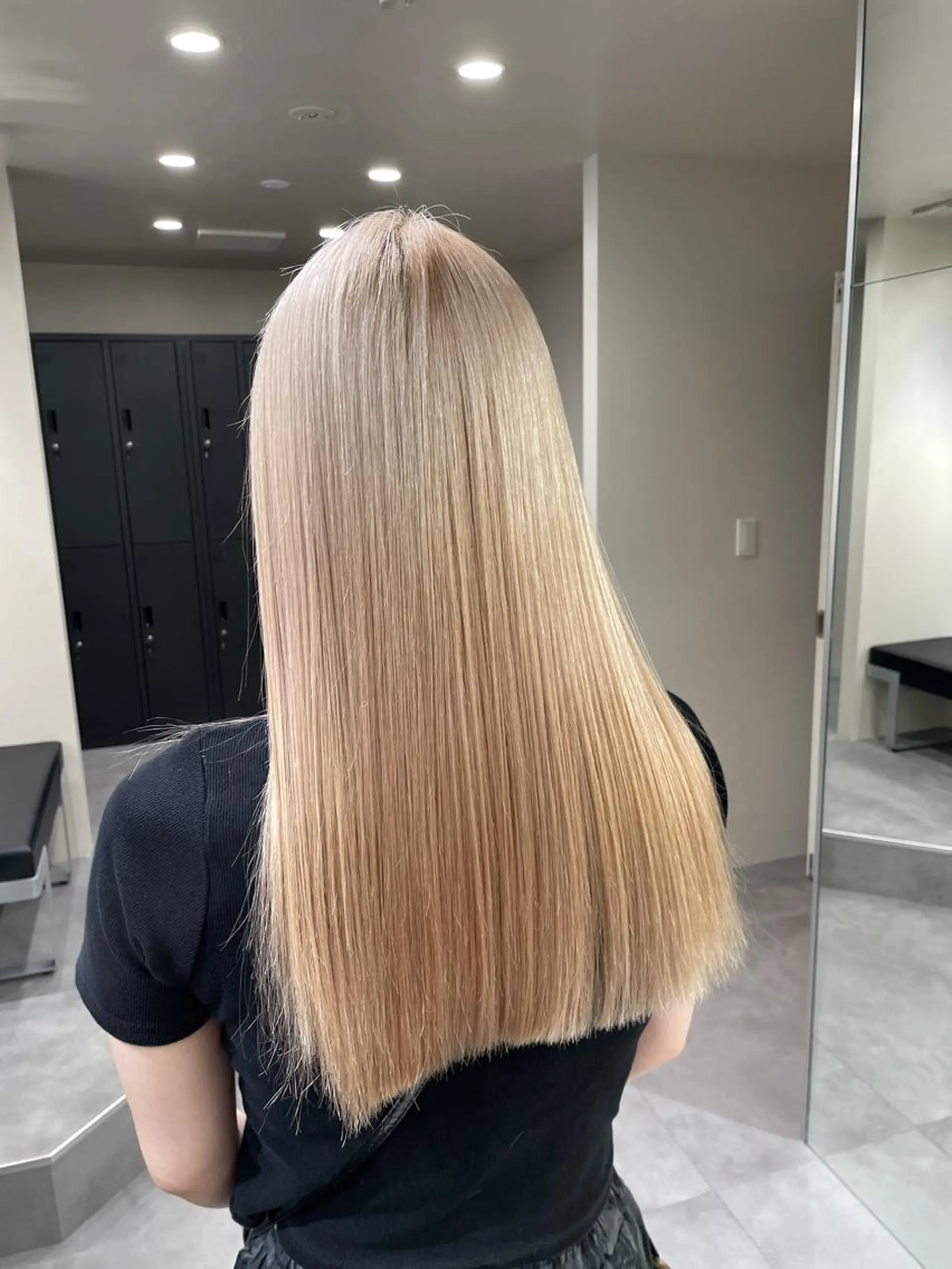 ロング カラー ヘアカラー トリートメント 切りっぱなしボブ レイヤー/縮毛矯正のヘアスタイル