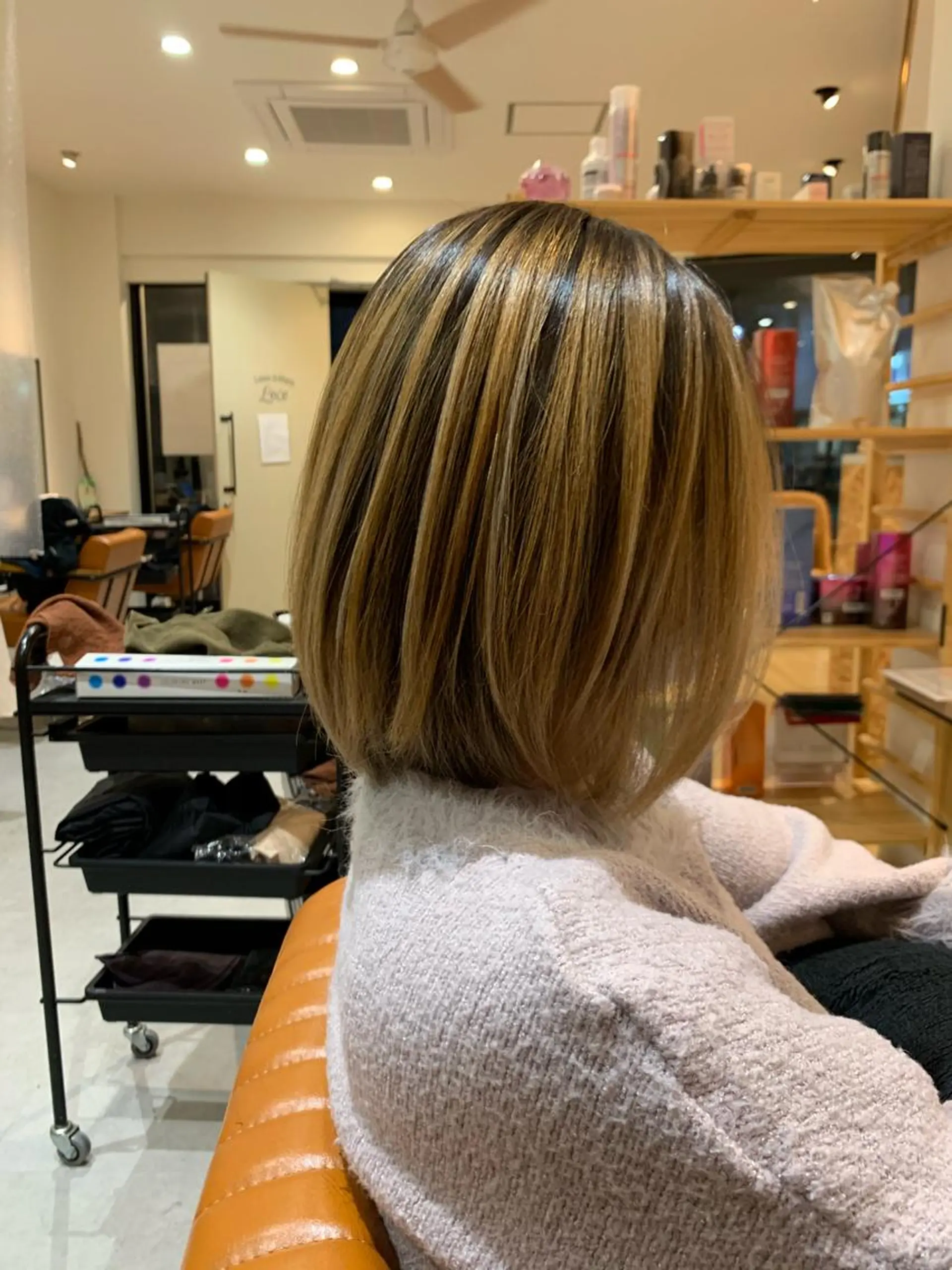 ミディアム カラー バレイヤージュ レイヤーカット オーナースタイリスト 宗正淳志のヘアスタイル