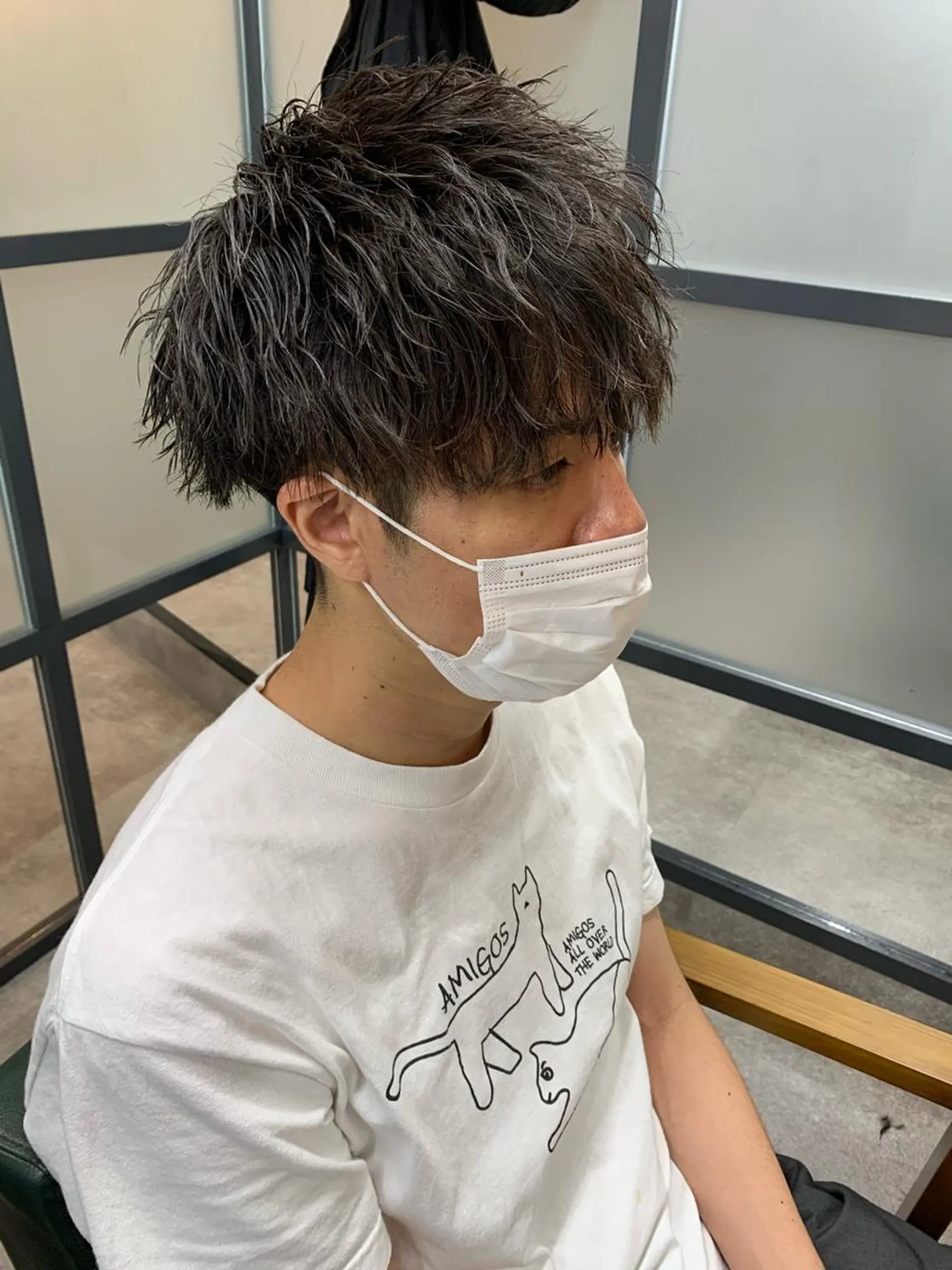 ショート パーマ メンズ カット パーマ 【S.BROOM】 店長　西川徹のヘアスタイル