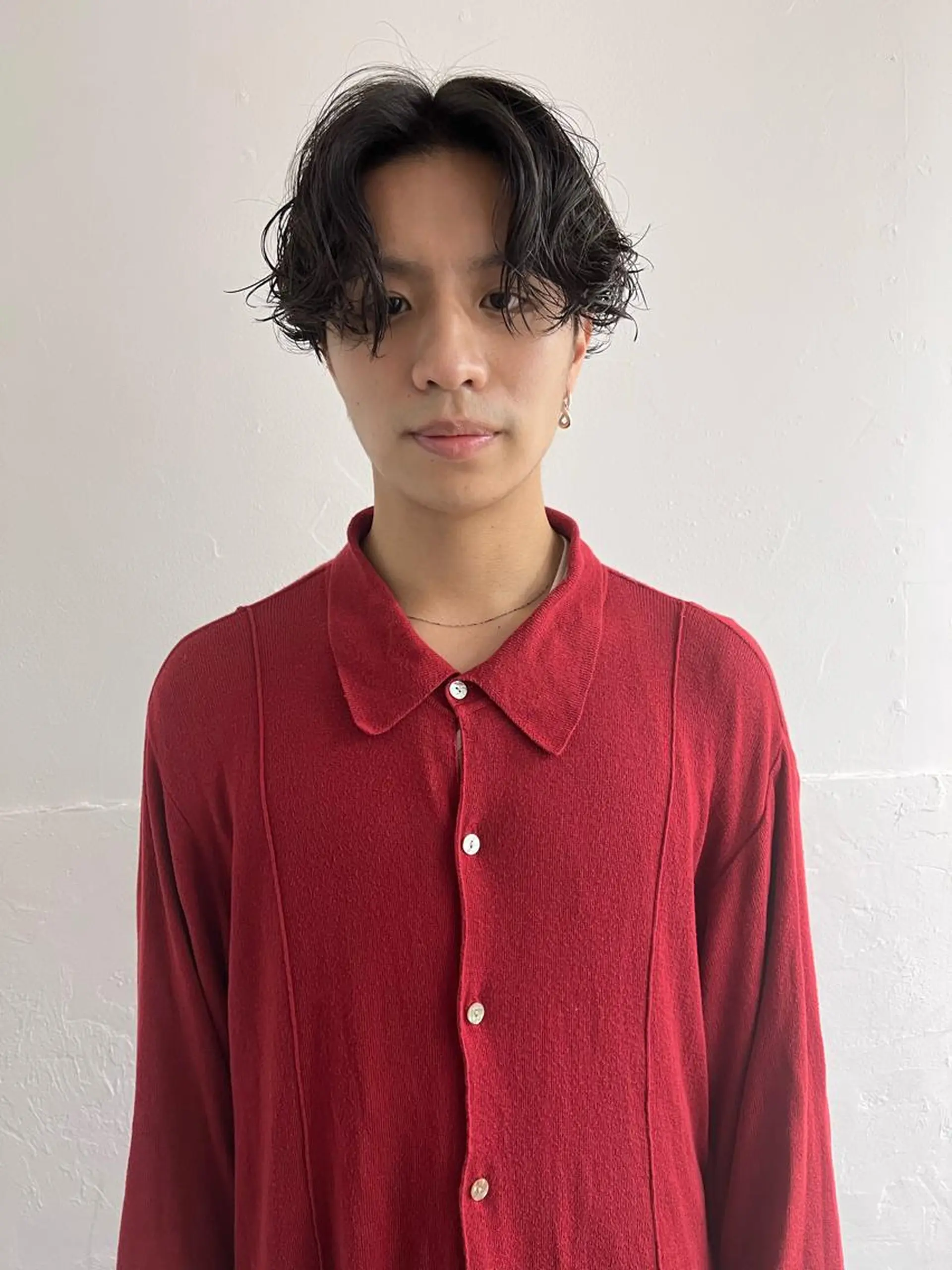 ミディアム パーマ メンズ カット パーマ メンズ専門ブリー チカラー⚡️リュウジのヘアスタイル