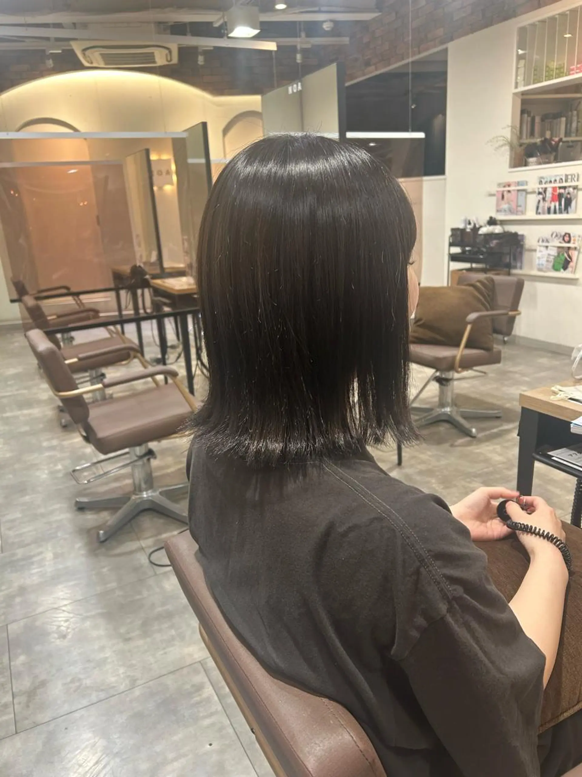 ミディアム カラー 永田 幸花のヘアスタイル