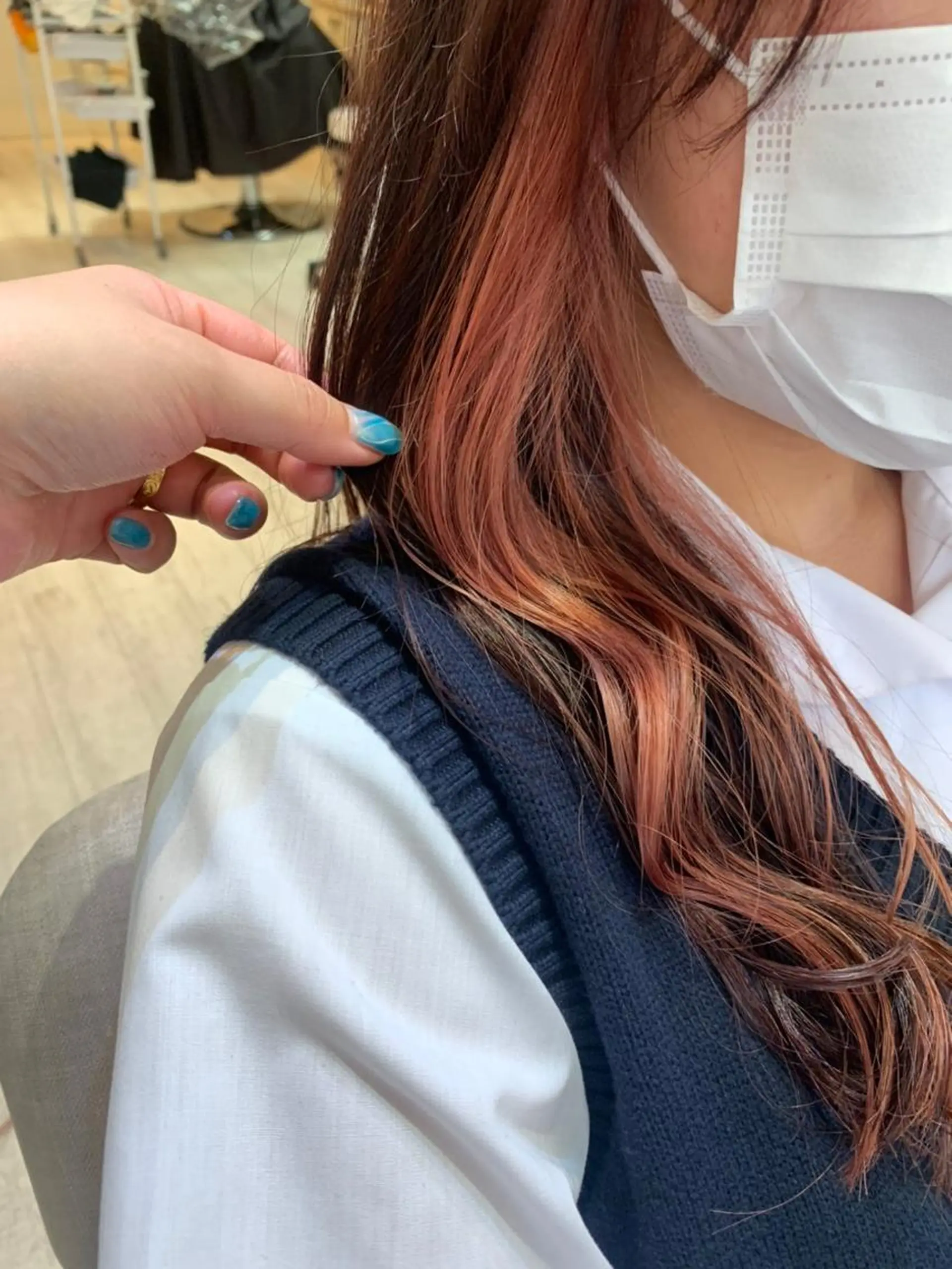 セミロング セミロングパーマ アッシュ ミストバング ボブ ハイライト N° uairo 川崎店【ユアイロ】のヘアスタイル