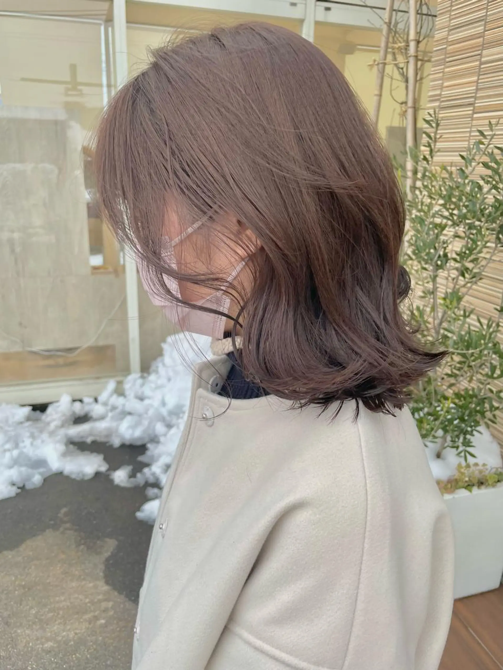 ミディアム カラー ボブ 鶴岡で縮毛矯正なら お任せ！ハヤシナオミのヘアスタイル