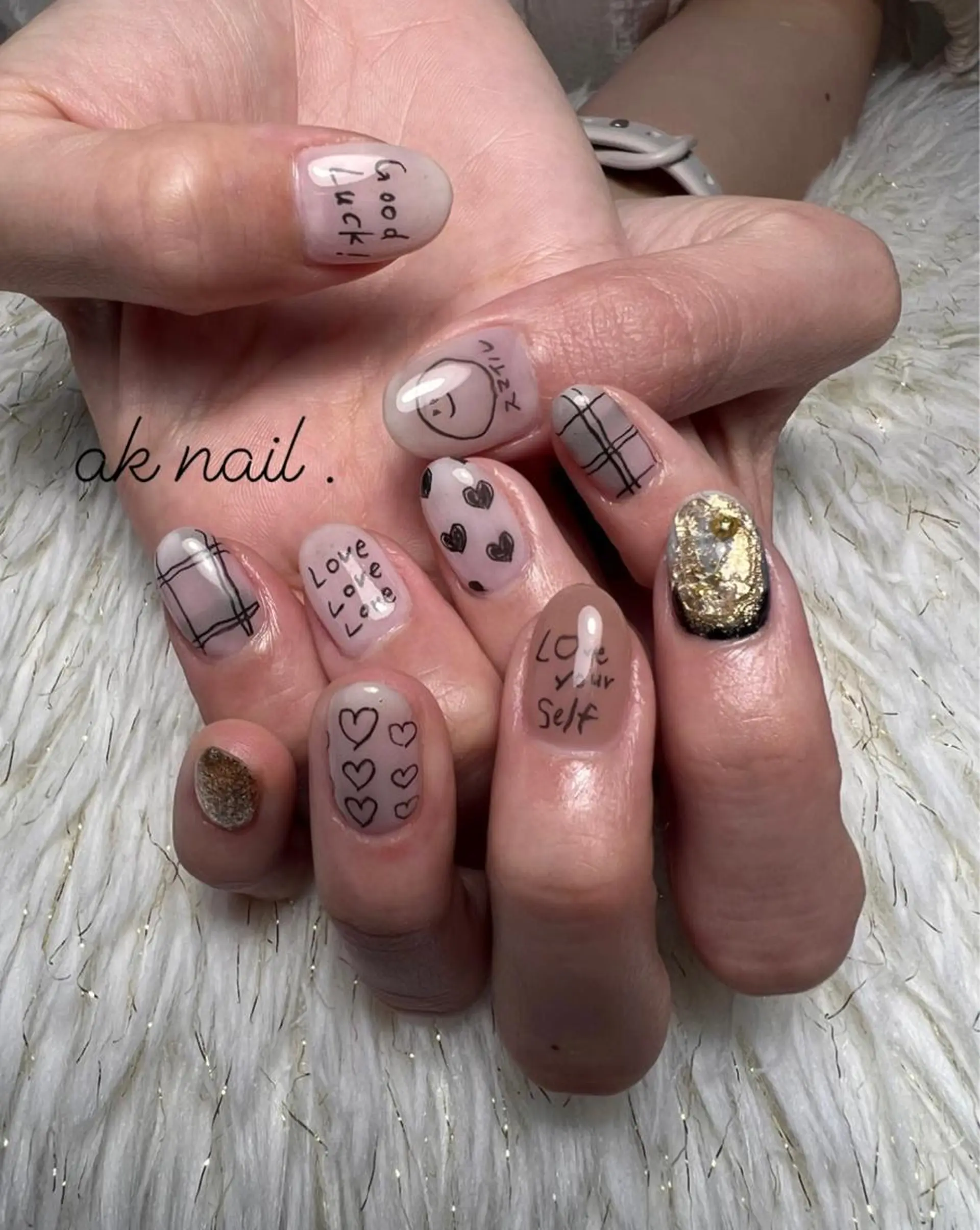 ショート ネイル ハンドネイル ak nail .のネイルデザイン