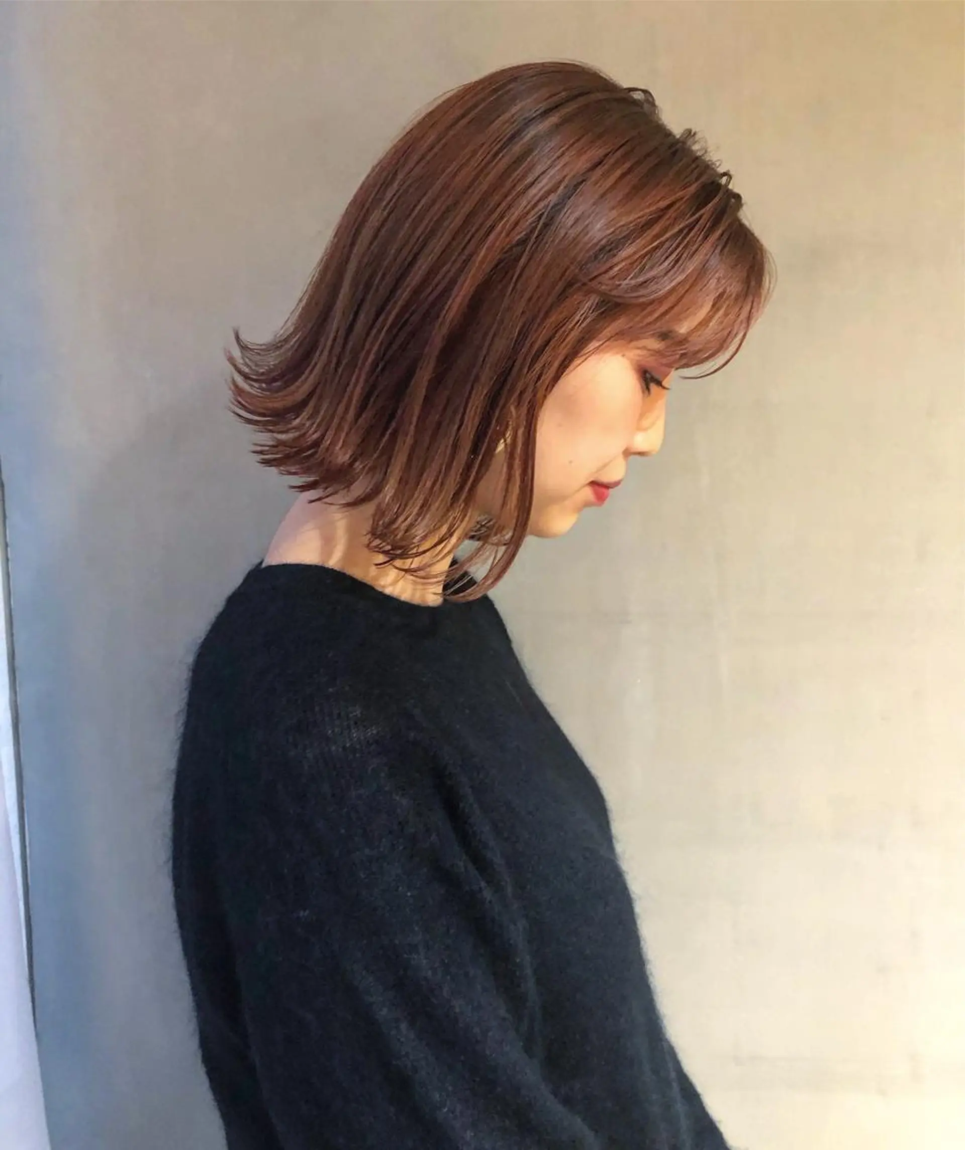 ショート カラー オレンジ ボブ ウルフレイヤーカット /チヒロのヘアスタイル