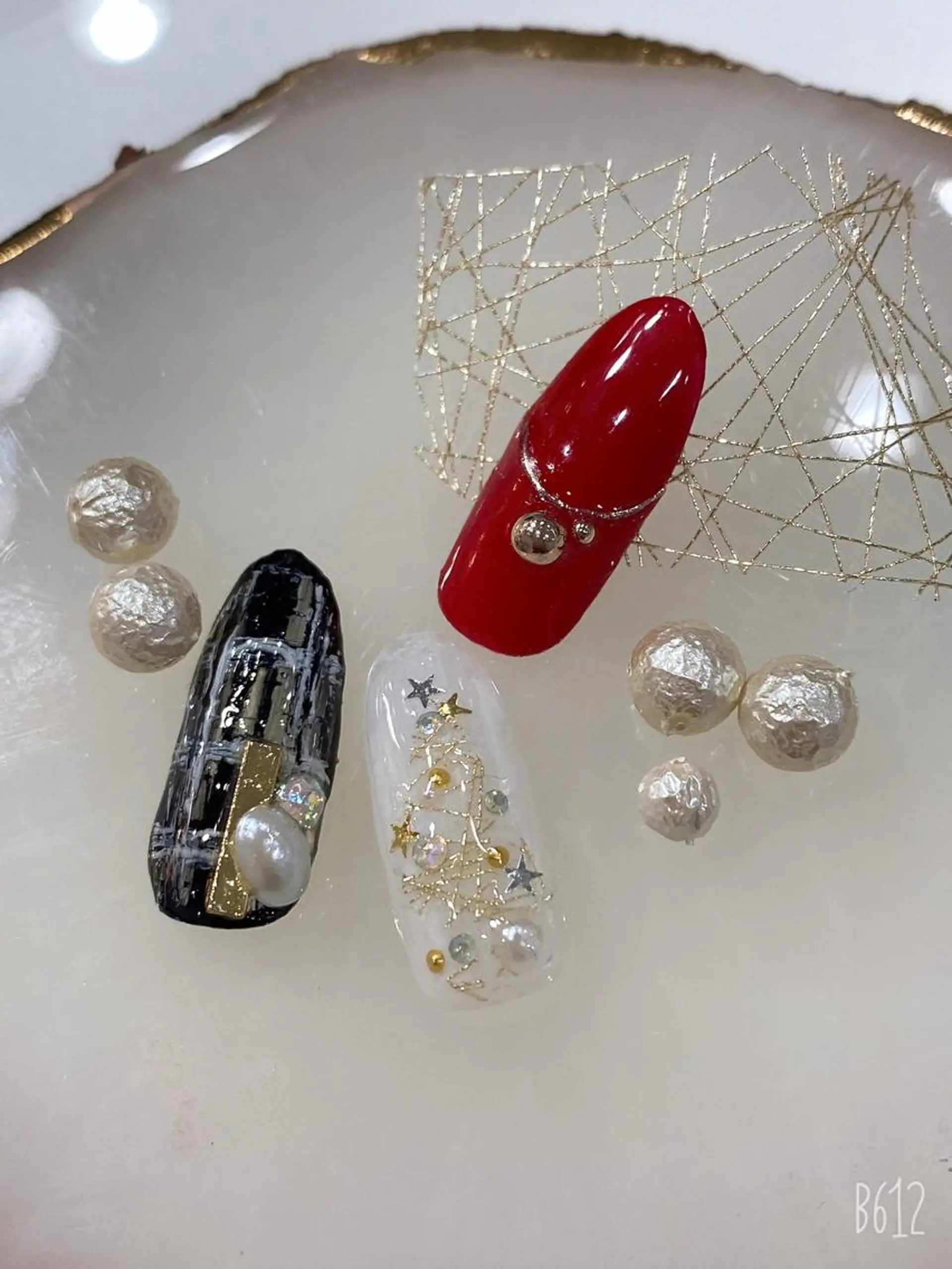 ネイル 冬ネイル クリスマス 鶴橋wooone nail.rieのネイルデザイン