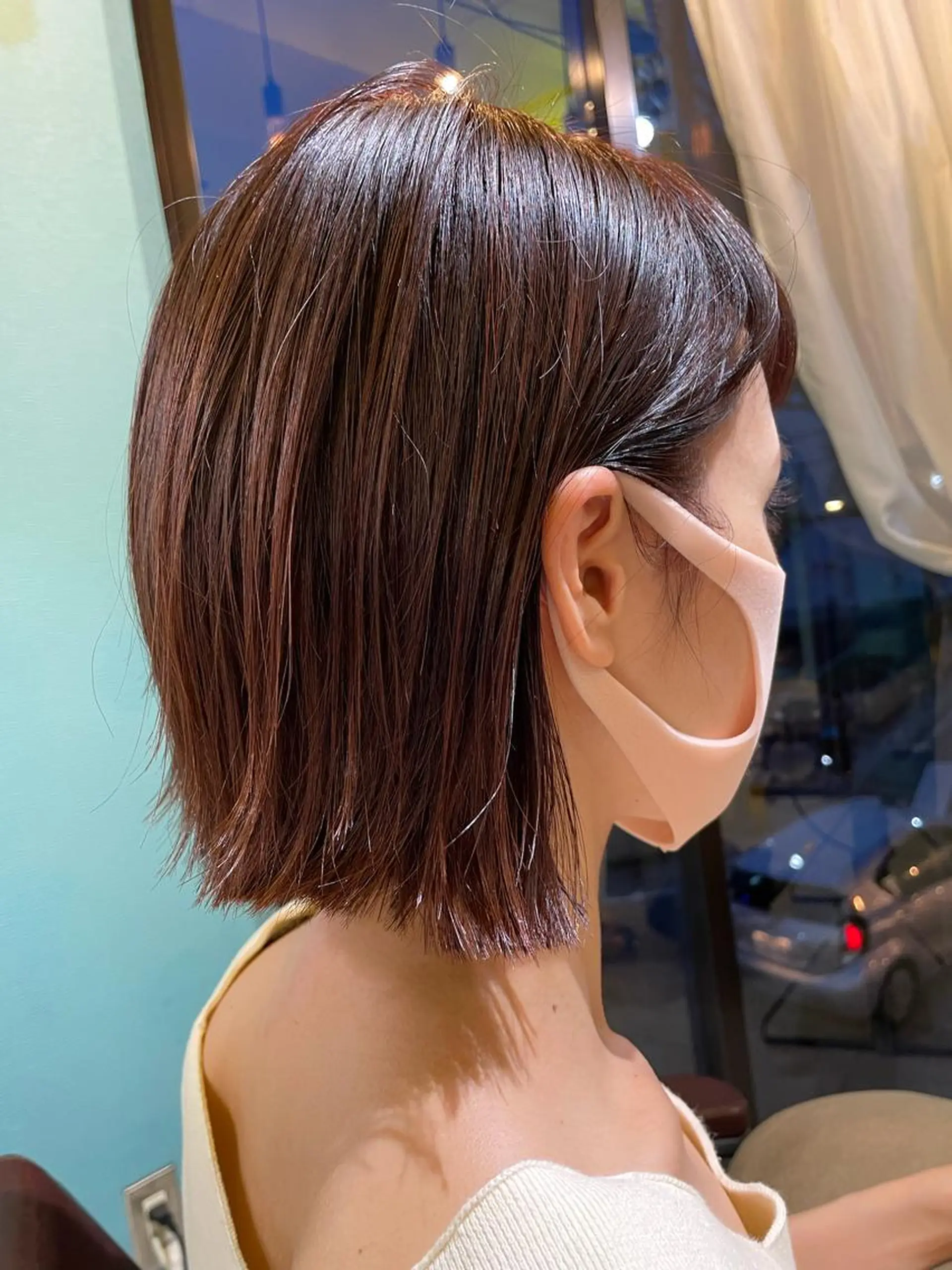 ミディアム ハイライト ヘアカラー 末石 智のヘアスタイル
