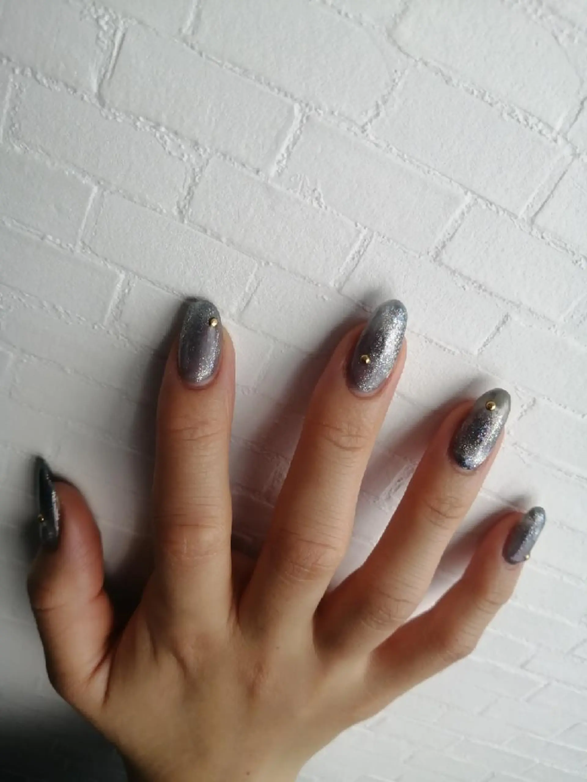 ネイル ジェルネイル マグネットネイル ネイビー EARTHふじみ野 ネイル　森花鈴のネイルデザイン