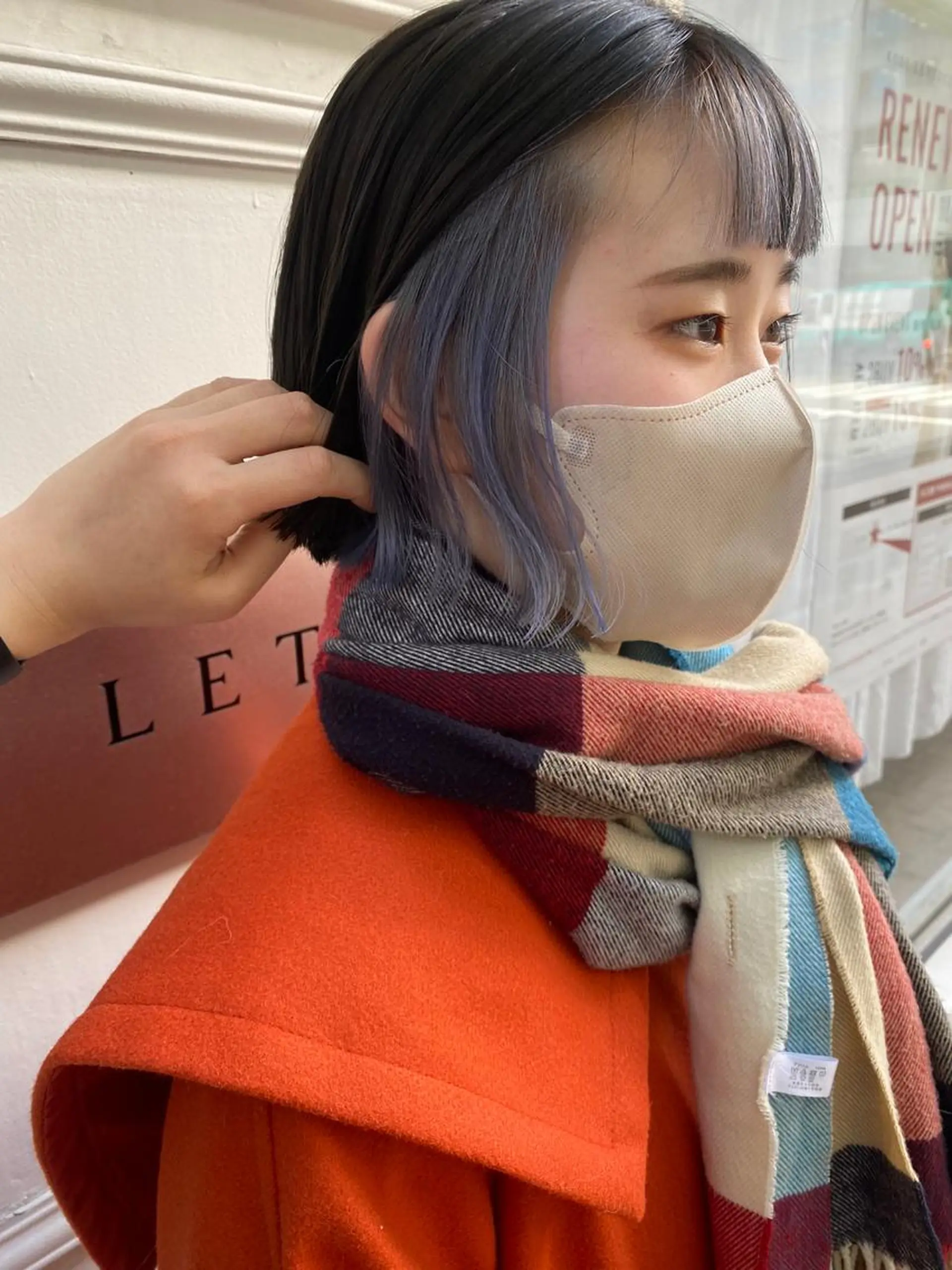 ショート カラー ブルーカラー インナーカラー メンズカット 鈴木ルナのヘアスタイル