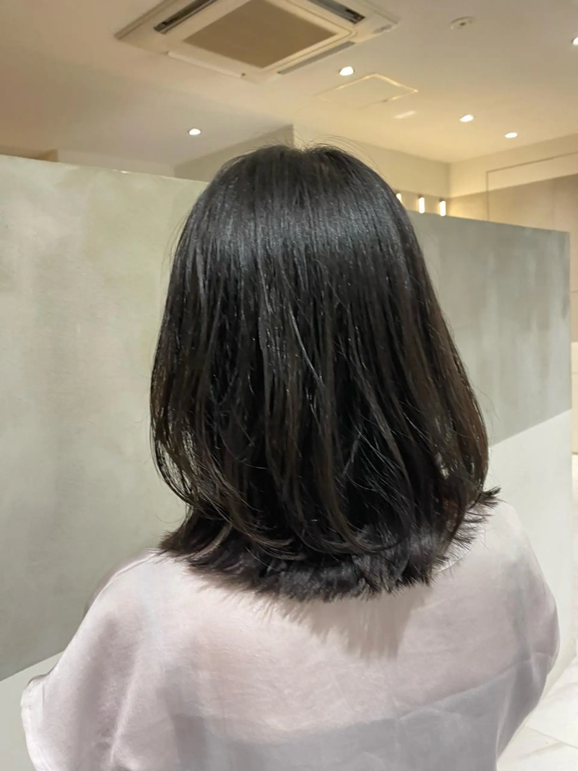 ミディアム カラー くびれヘア カット ヘアカラー トリートメント ヘアセット ナチュラル/韓国💎 haruka 💎のヘアスタイル