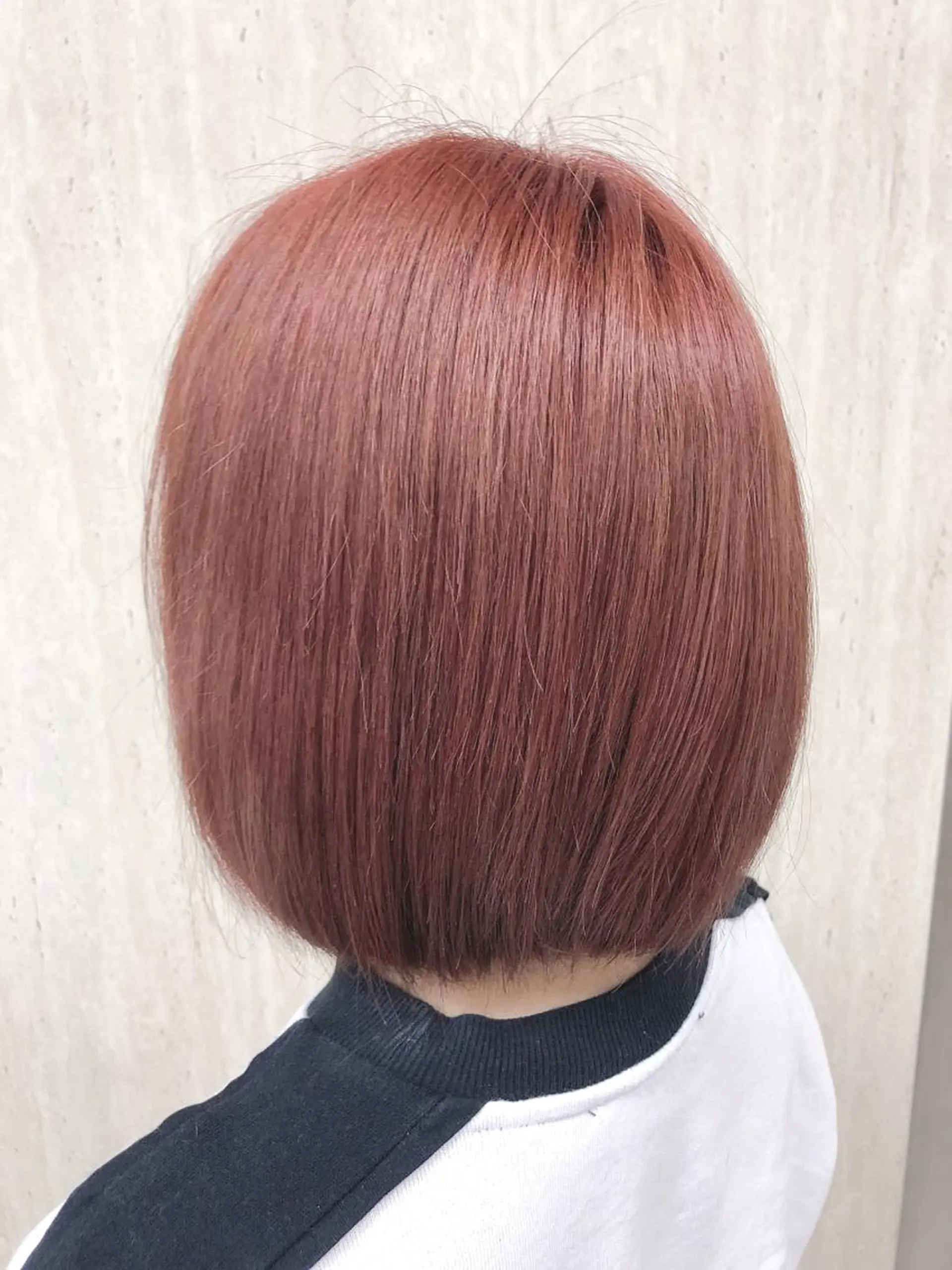 ミディアム カラー ピンクカラー ボブ カット ヘアカラー トリートメント 田中 アキオのヘアスタイル