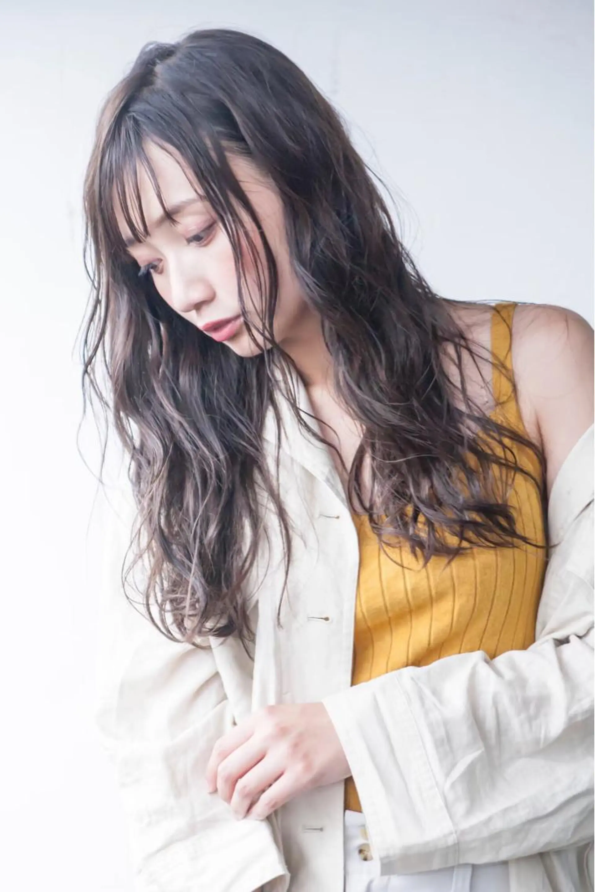 セミロング カラー パーマ 💘透明感カラー💘 沖本 将宏のヘアスタイル
