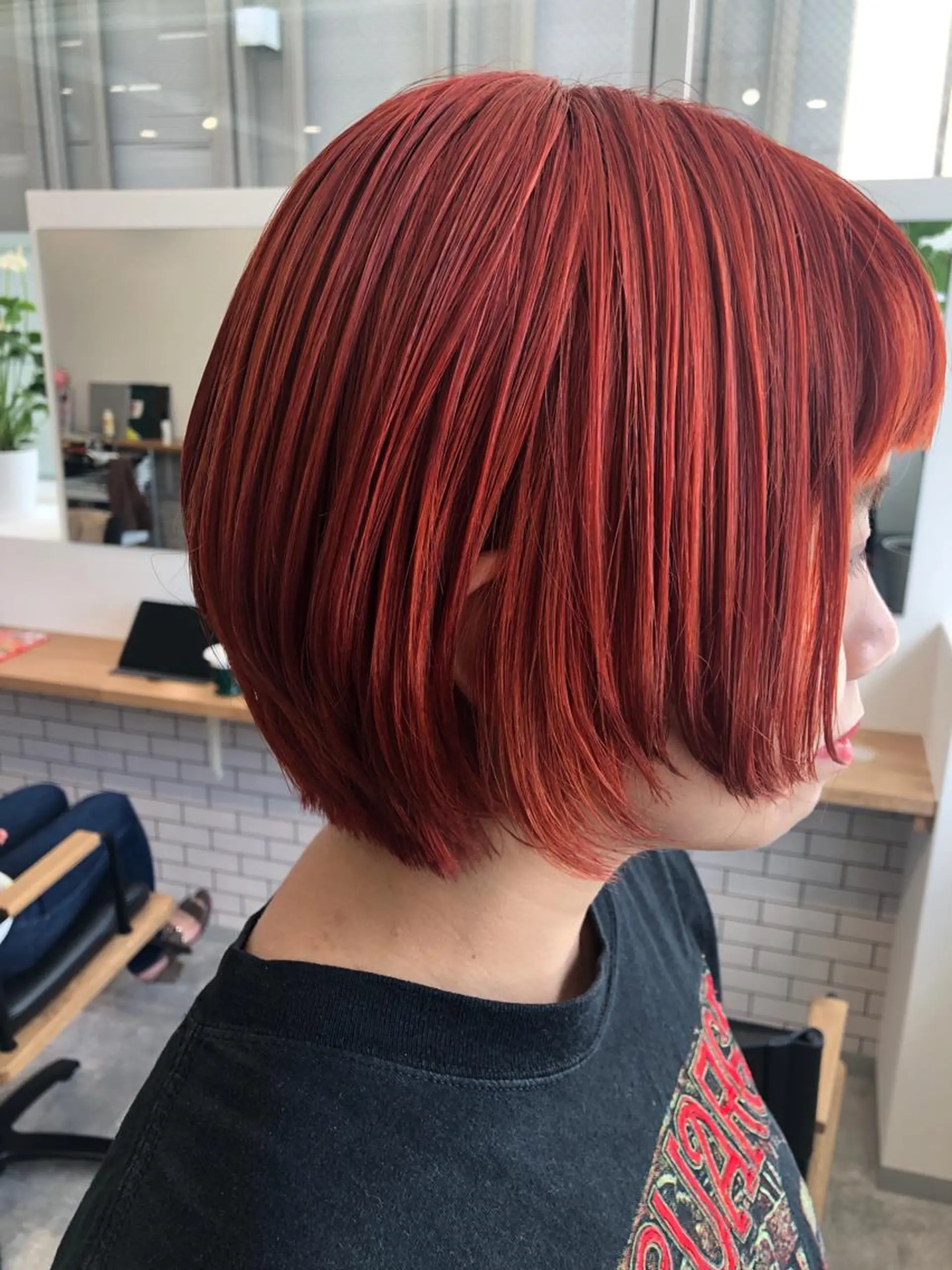 ショート カラー オレンジ カット ヘアカラー トリートメント JILBLAN京都 ショート/ハイライトのヘアスタイル