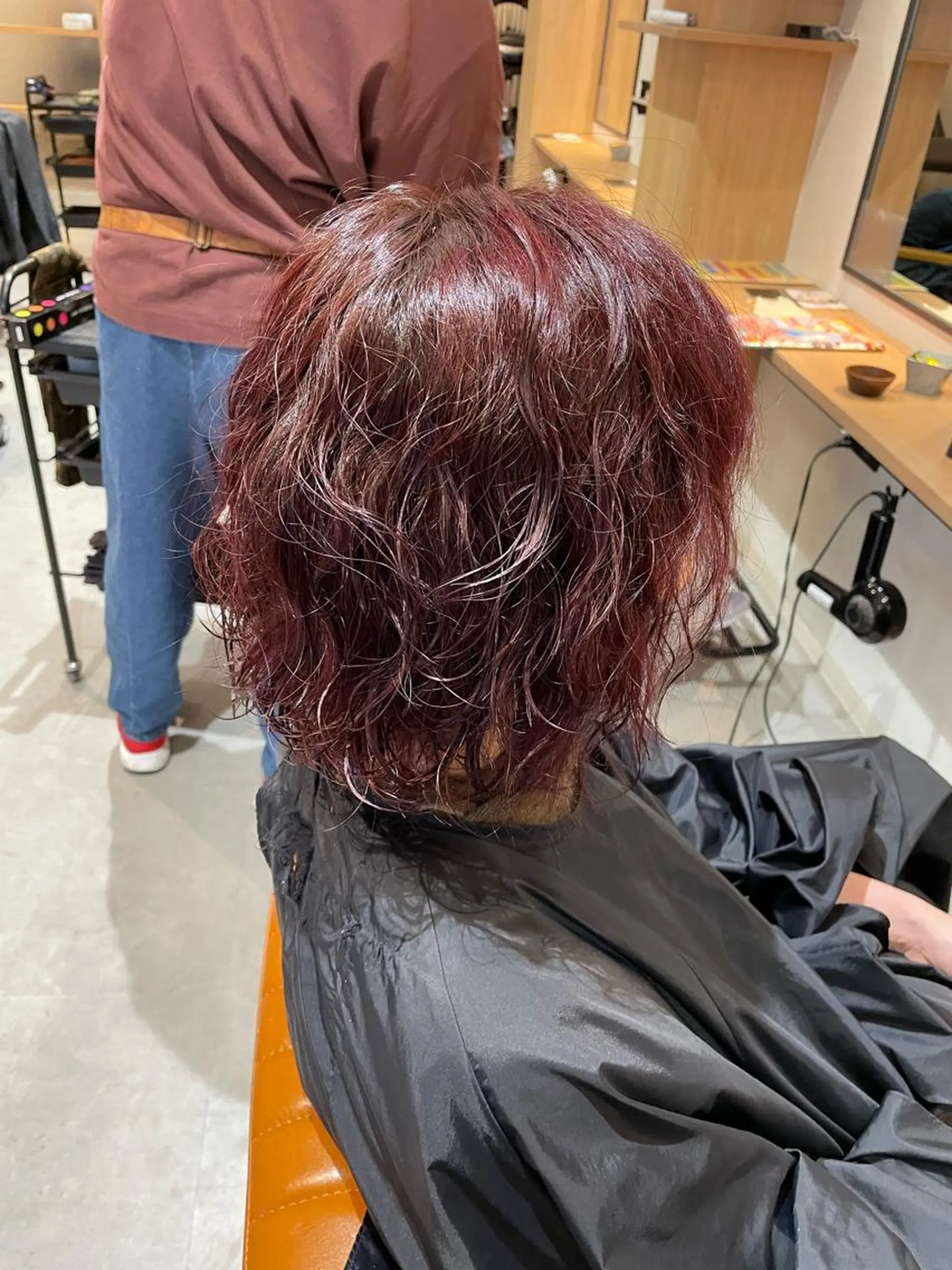 カラー レッドカラー ヘアカラー 中田 サヤカのヘアスタイル
