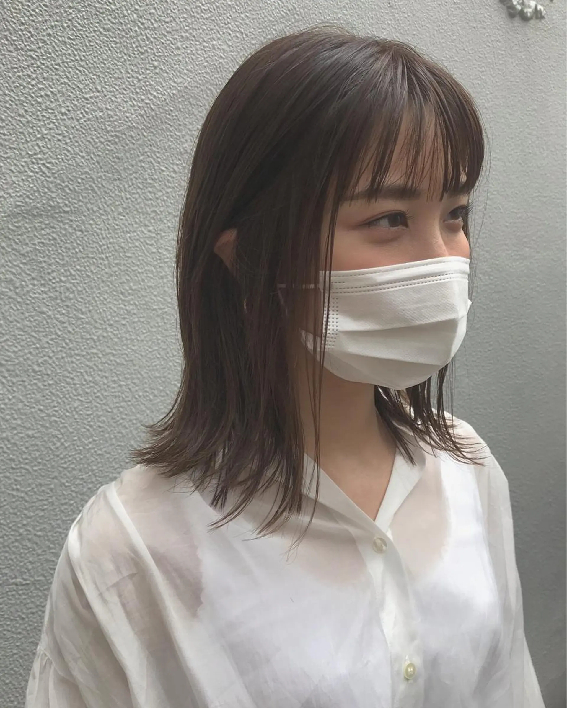 セミロング カット ヘアカラー 縮毛矯正 トリートメント さの あやねのヘアスタイル