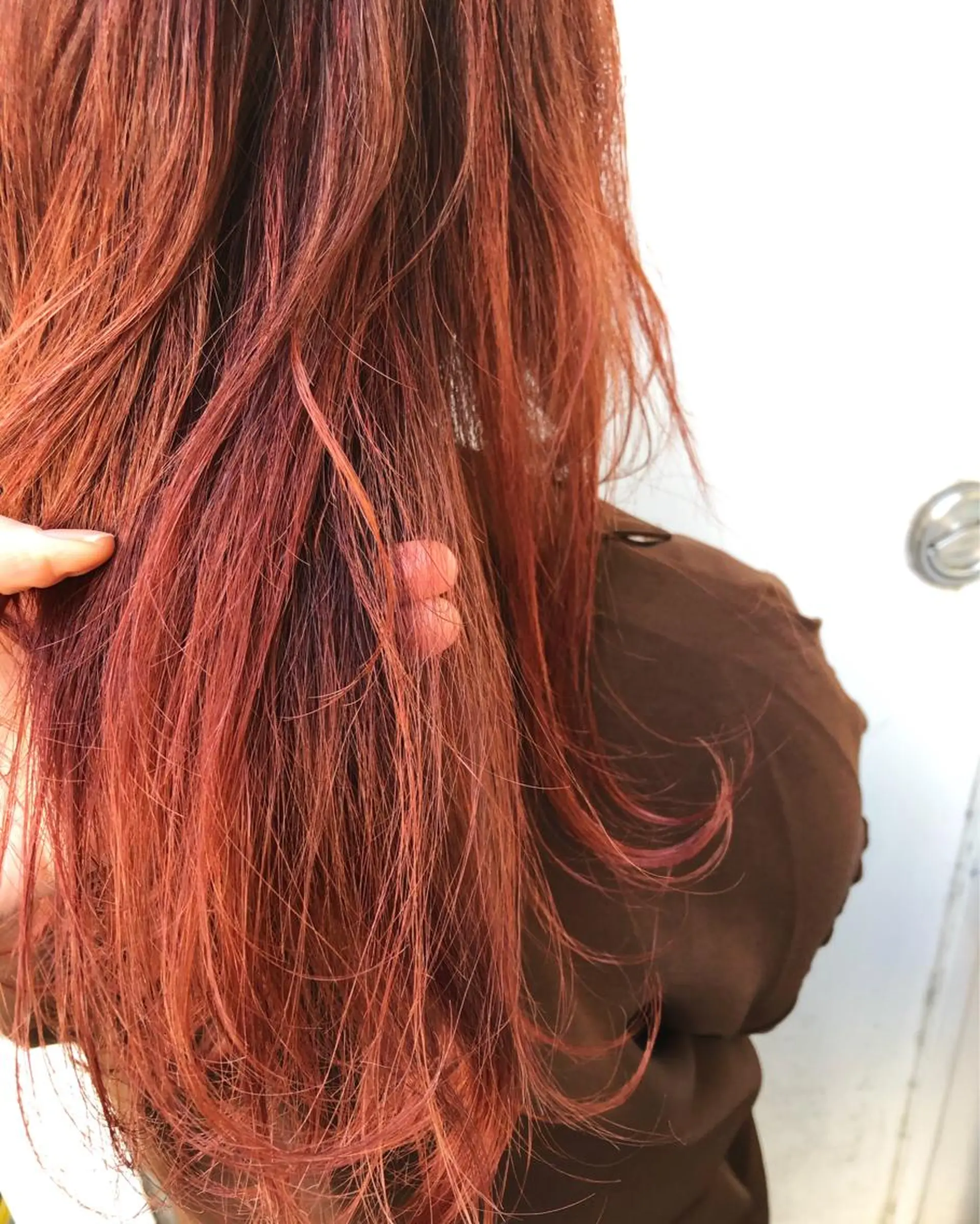 セミロング カラー パーマ ヘアアレンジ 暖色ボブ 🍊rikakoのヘアスタイル