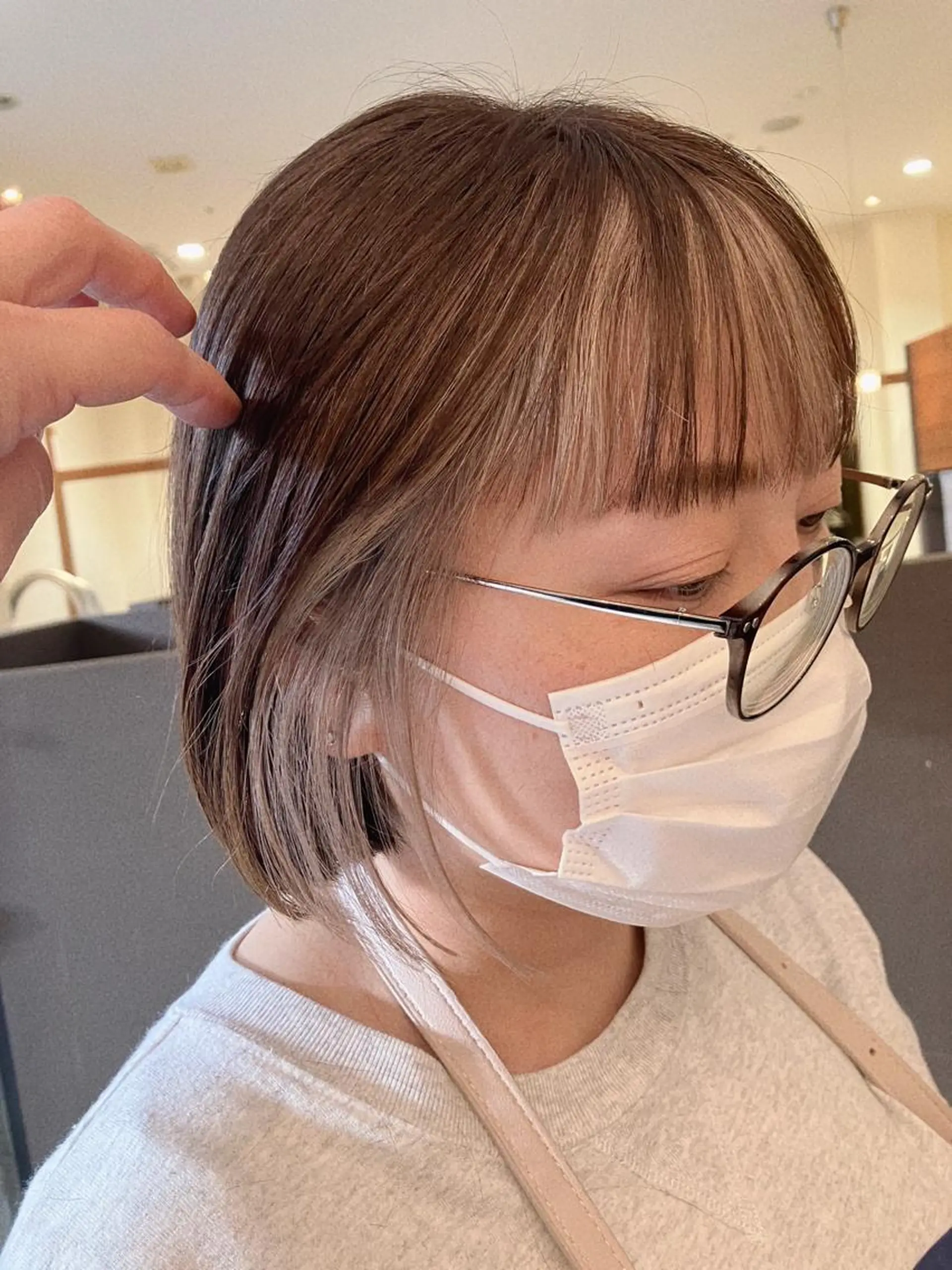 ショート カラー ミストバング  フェイスフレーミング カット ヘアカラー トリートメント ヤマモト ヒロミのヘアスタイル