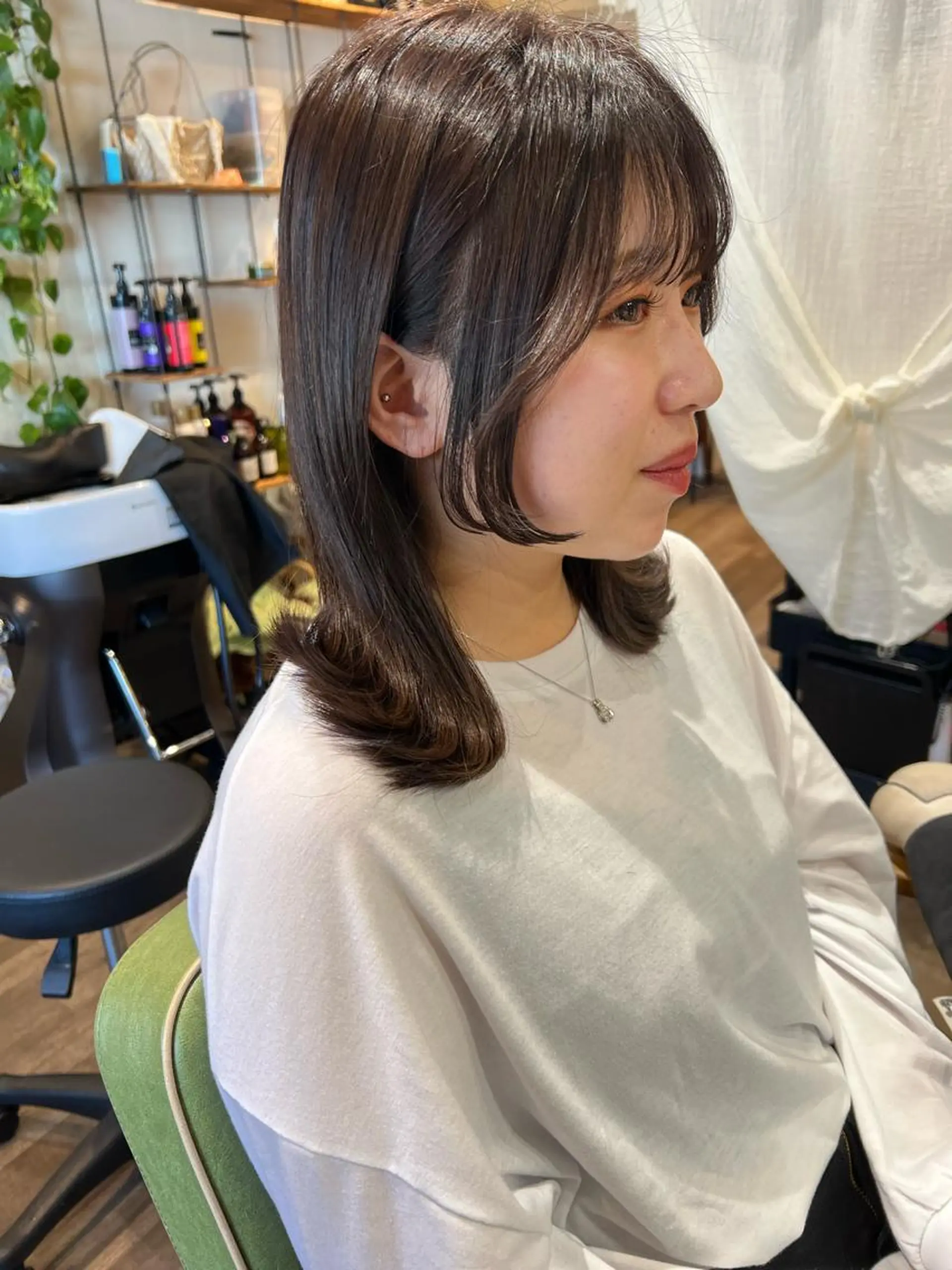 ミディアム カラー 姫カット カラーパティシエ facce🌼ikoのヘアスタイル