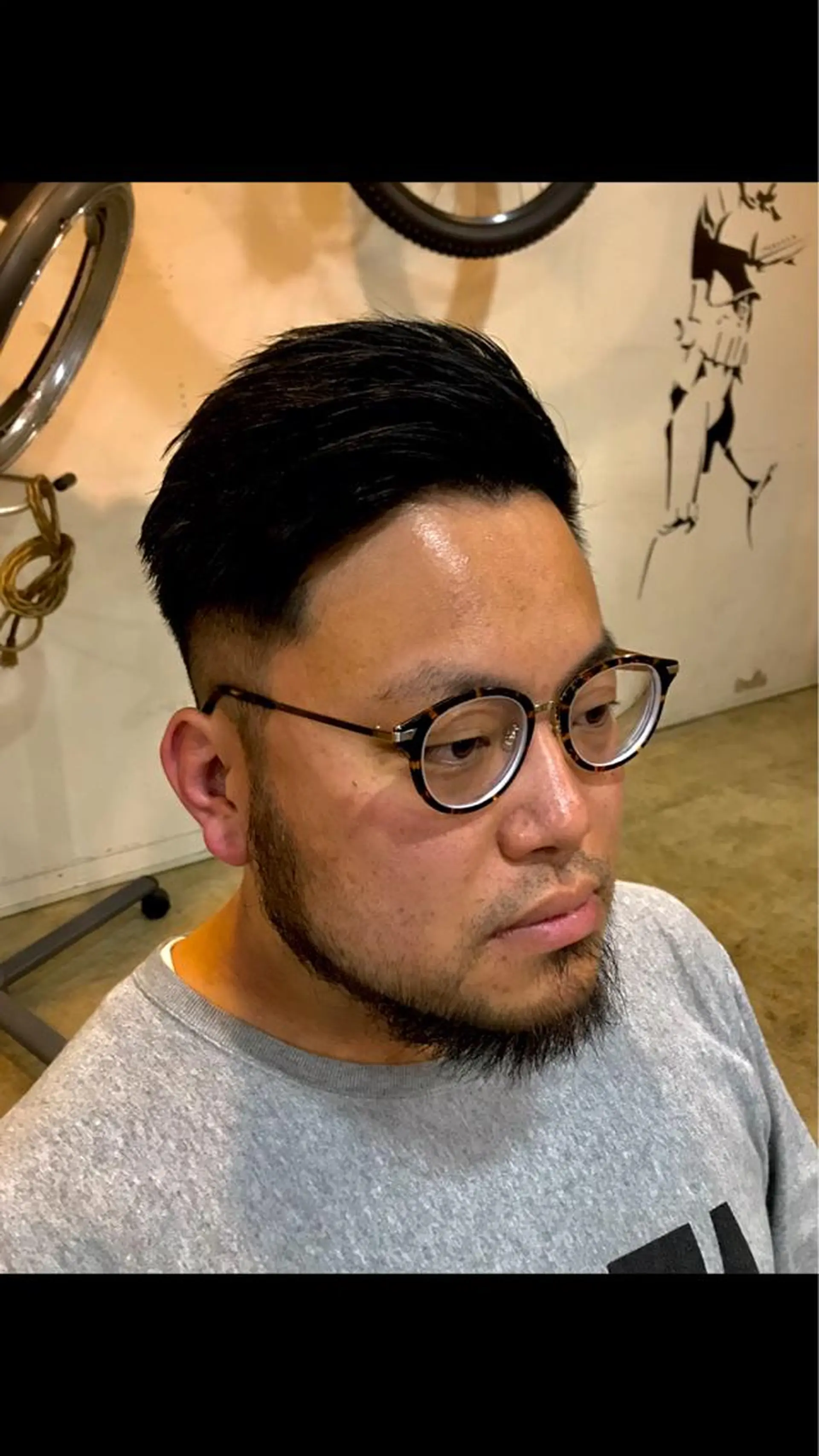 メンズ フェードカット 七三 カット ISUTA　中村 翔のヘアスタイル