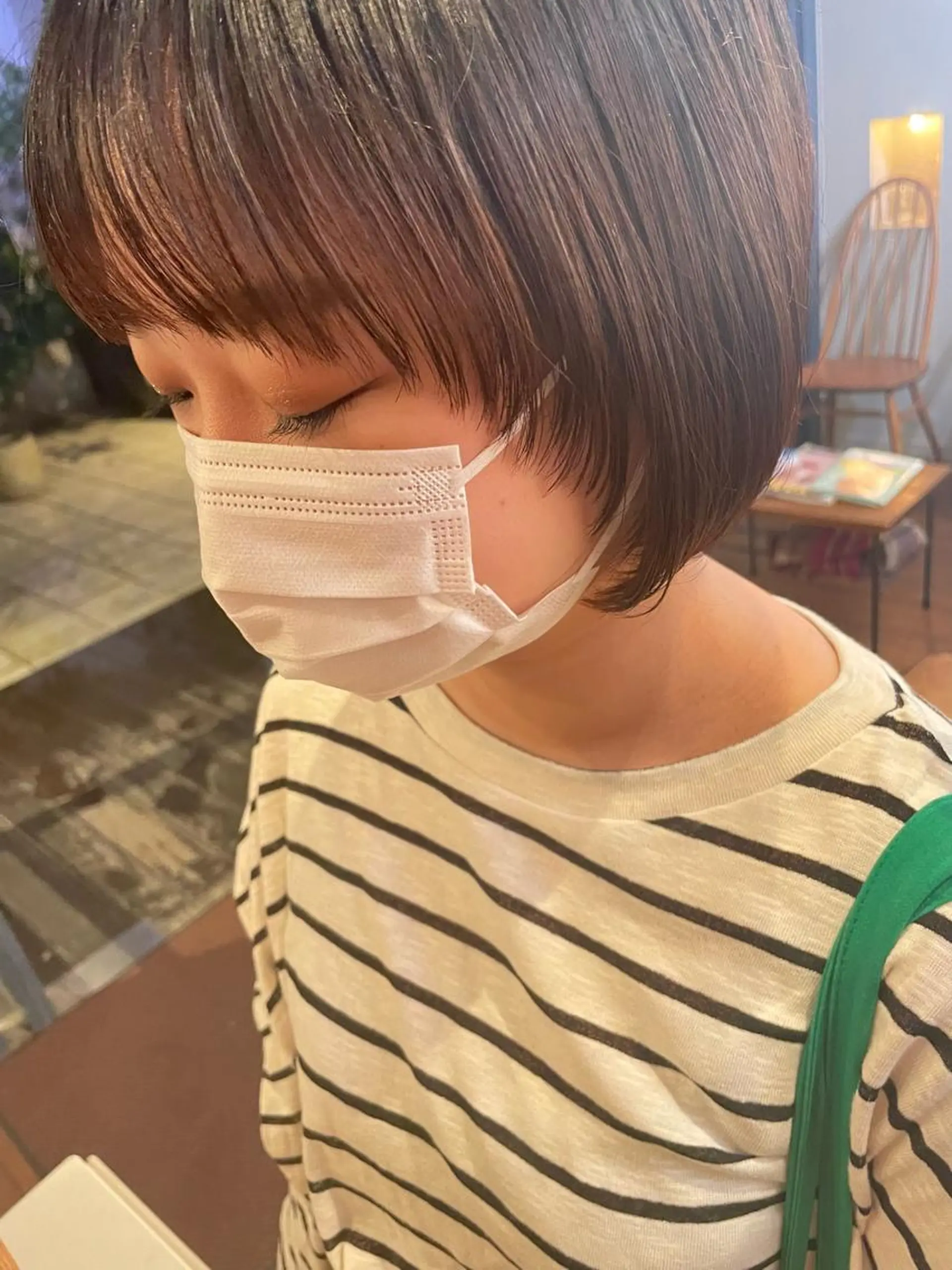 ショート ヘアアレンジ ボブ 顔周りカット レイヤーカット カット 抜け感ボブ×パーマ ｜kazaneのヘアスタイル